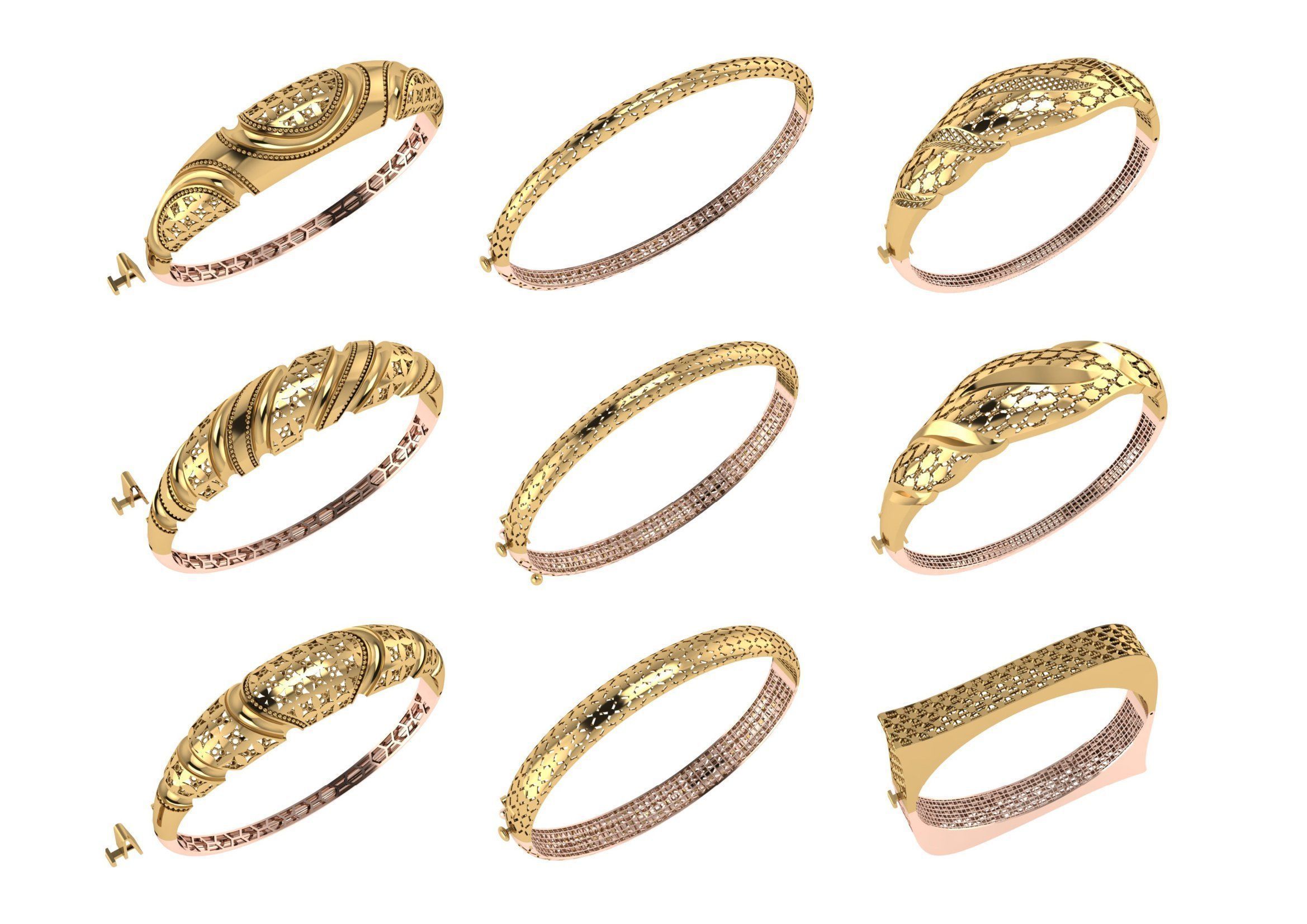 650  Women Bracelet Bangle bulk  collection 3DM 3D print model_60