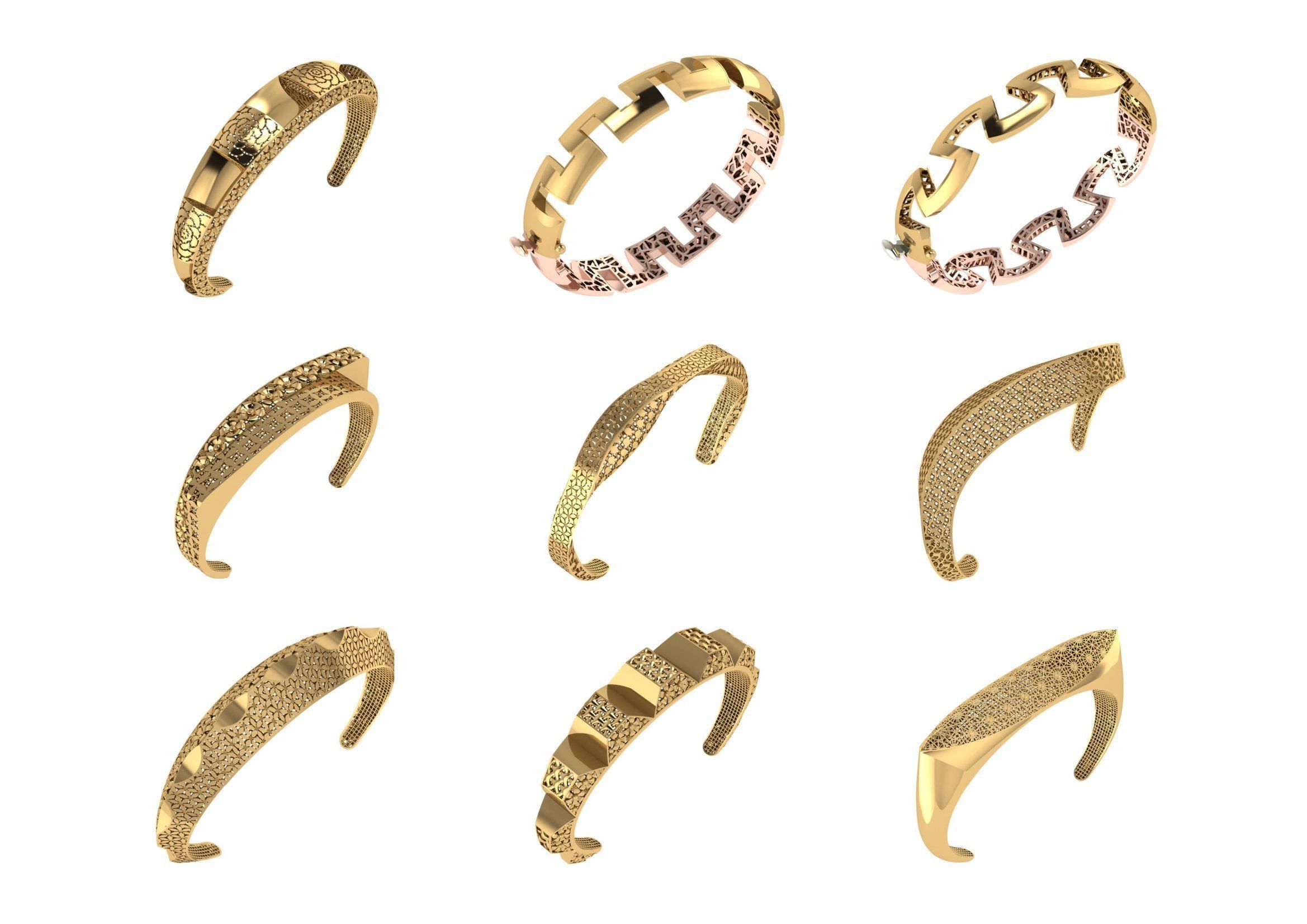 650  Women Bracelet Bangle bulk  collection 3DM 3D print model_44