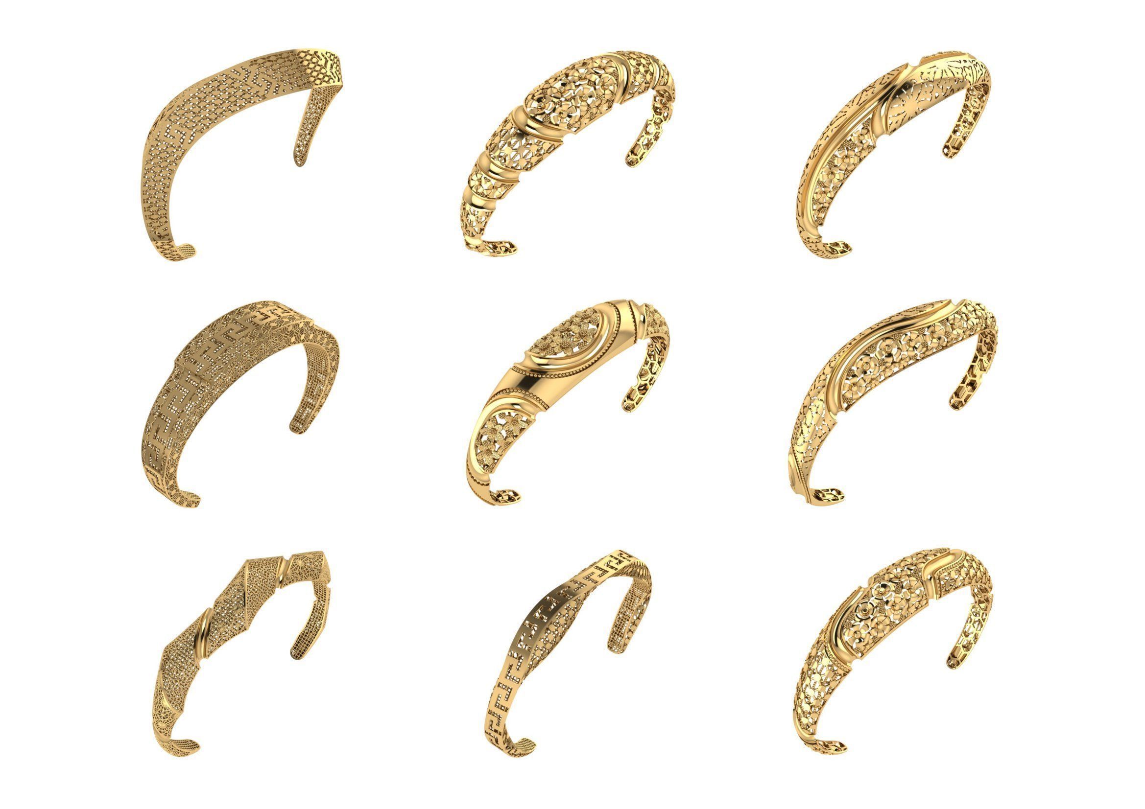650  Women Bracelet Bangle bulk  collection 3DM 3D print model_45