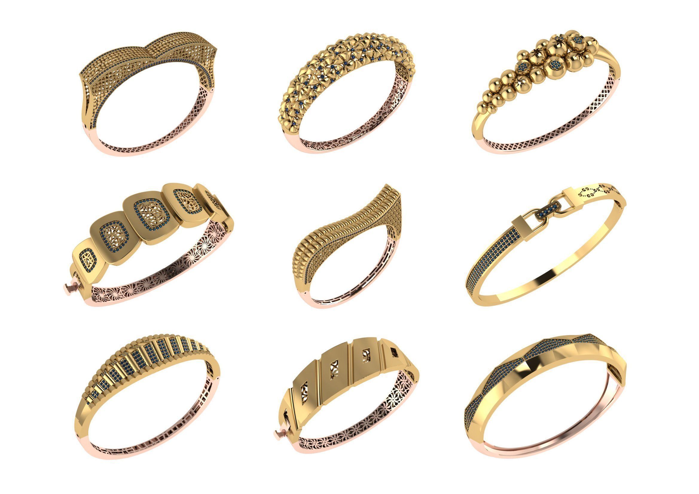 650  Women Bracelet Bangle bulk  collection 3DM 3D print model_4