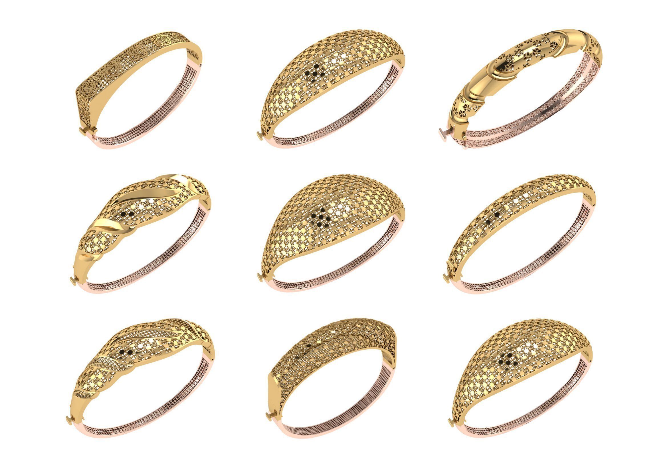 650  Women Bracelet Bangle bulk  collection 3DM 3D print model_61