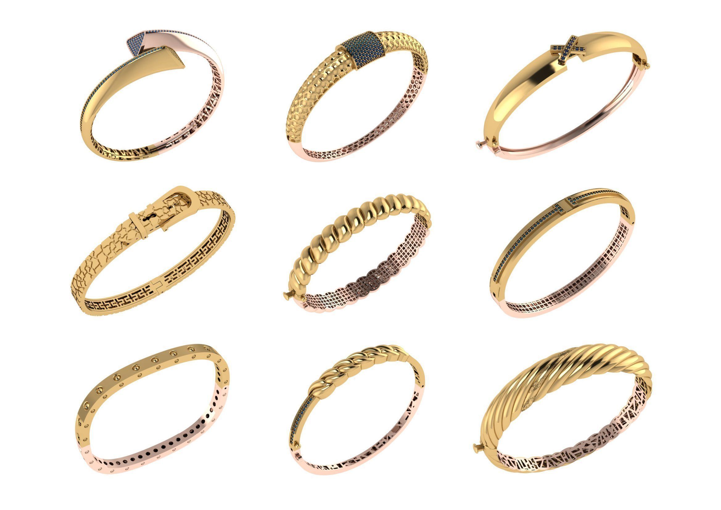 650  Women Bracelet Bangle bulk  collection 3DM 3D print model_9