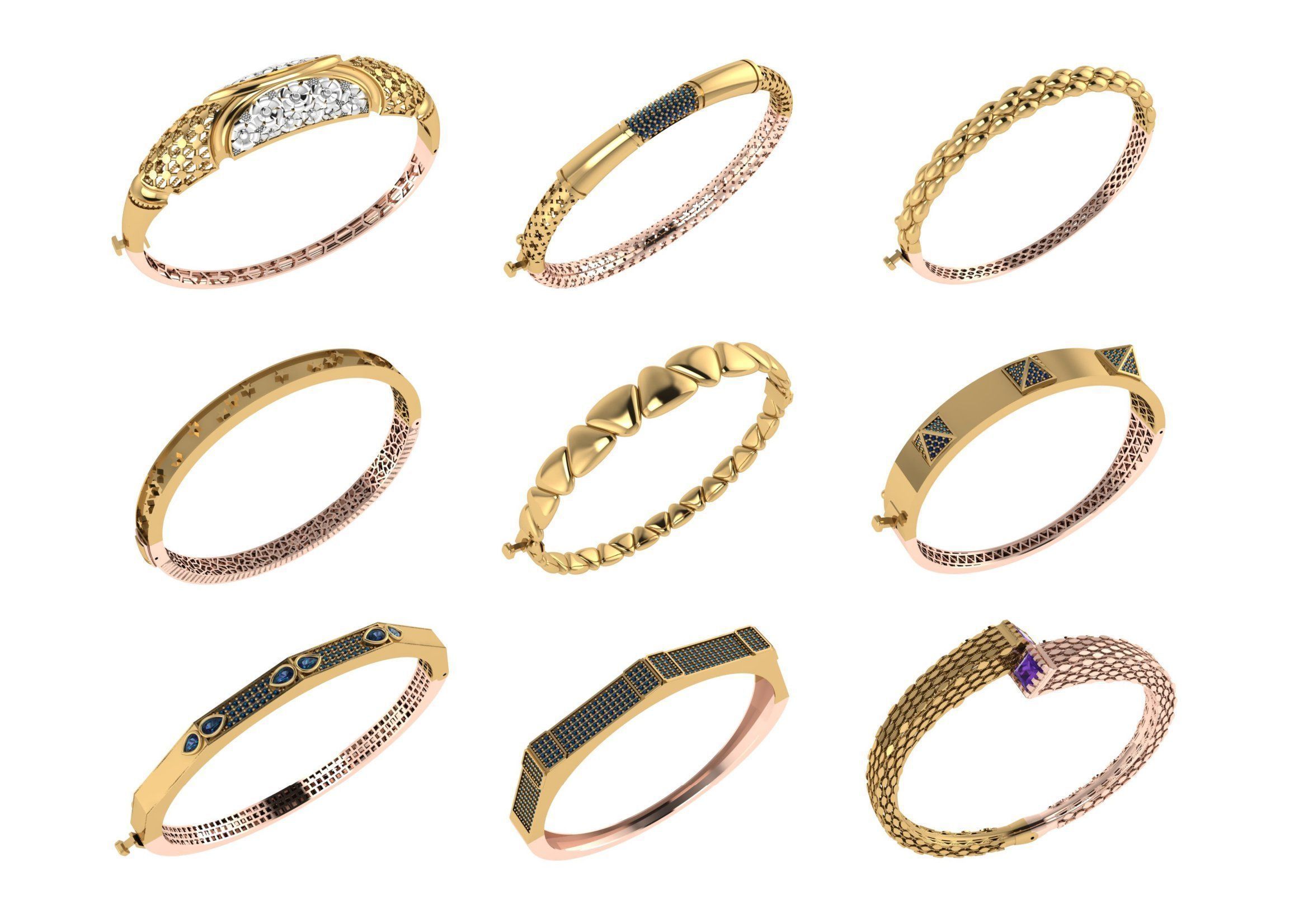 650  Women Bracelet Bangle bulk  collection 3DM 3D print model_65