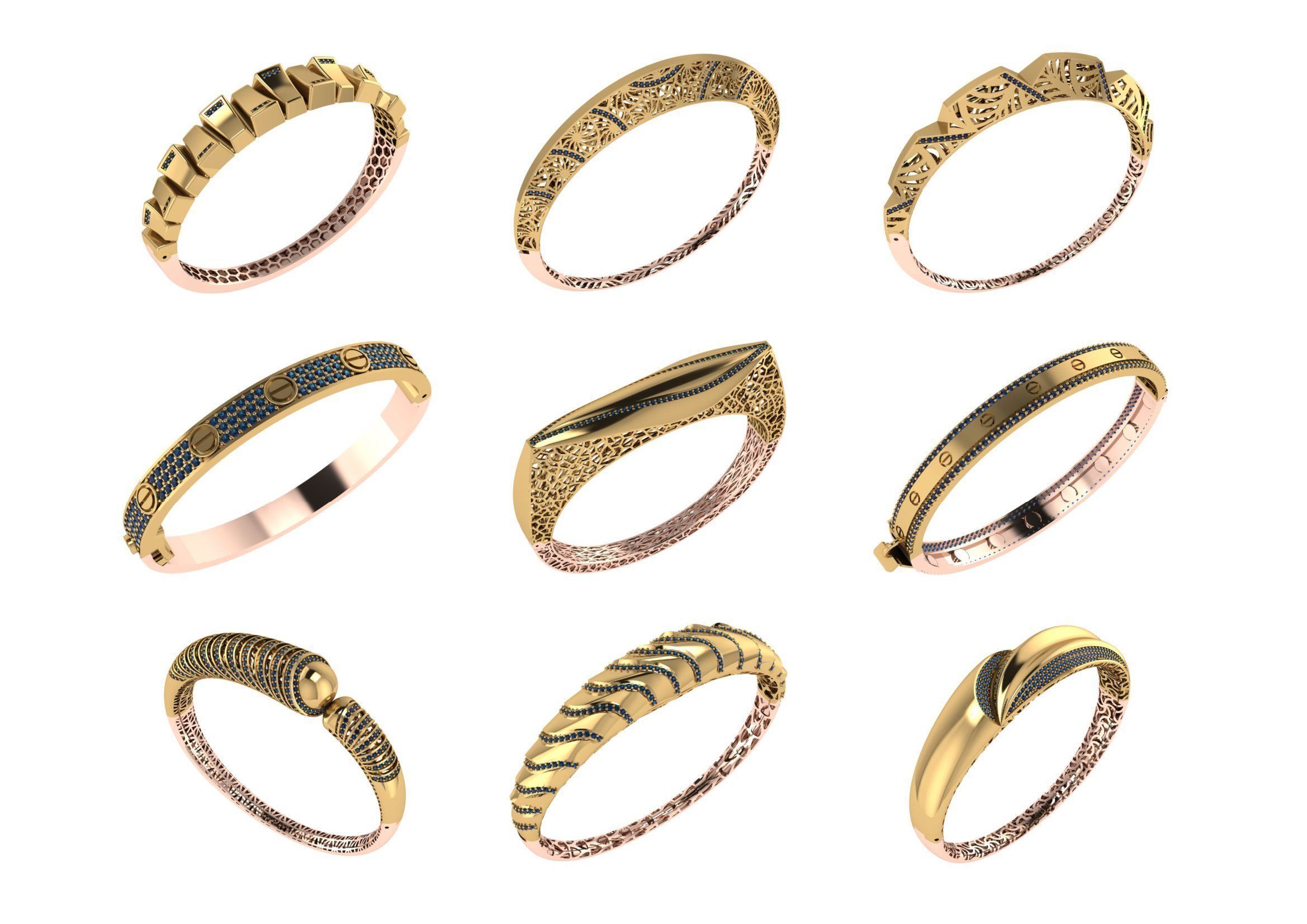 650  Women Bracelet Bangle bulk  collection 3DM 3D print model_7