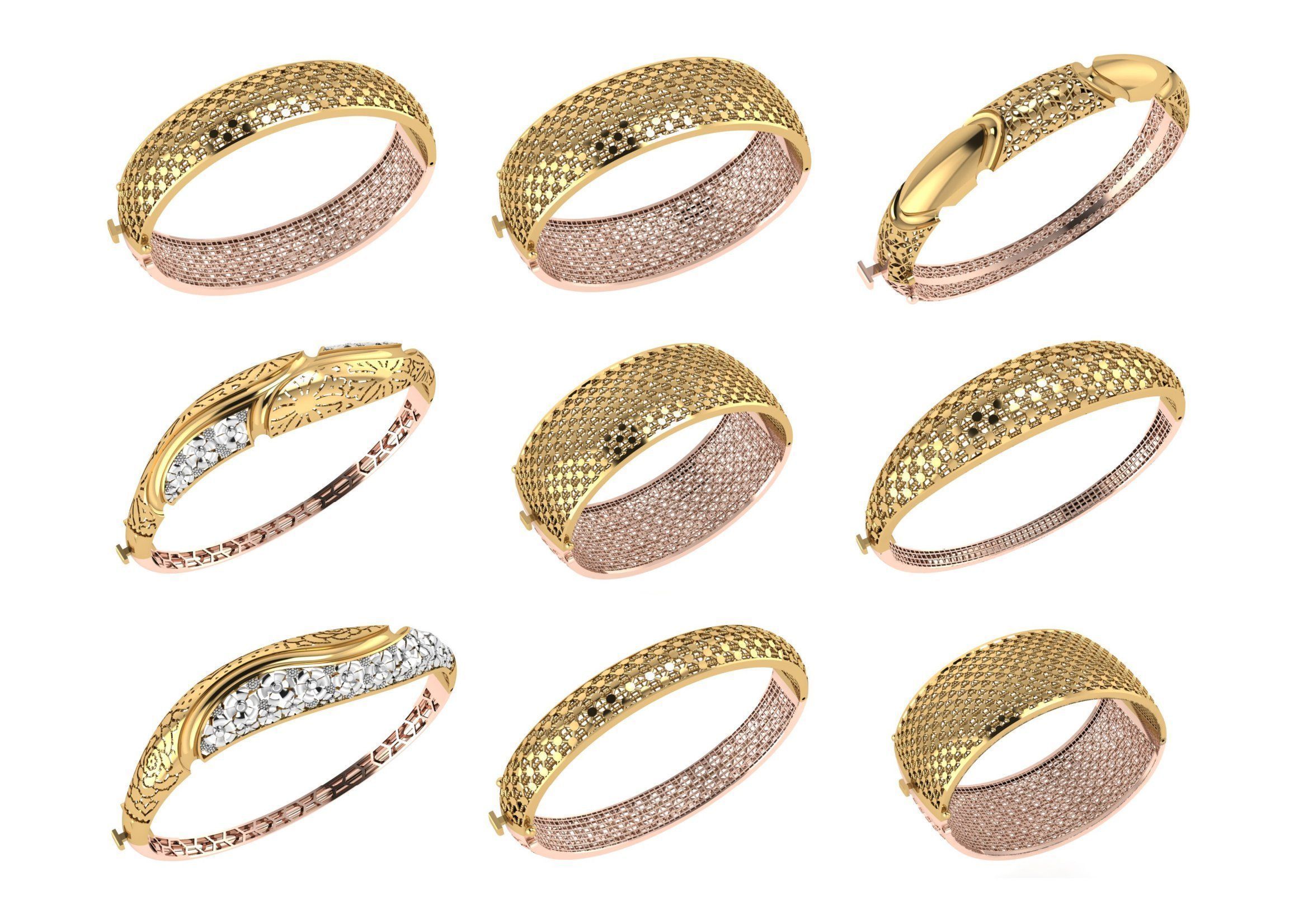650  Women Bracelet Bangle bulk  collection 3DM 3D print model_58