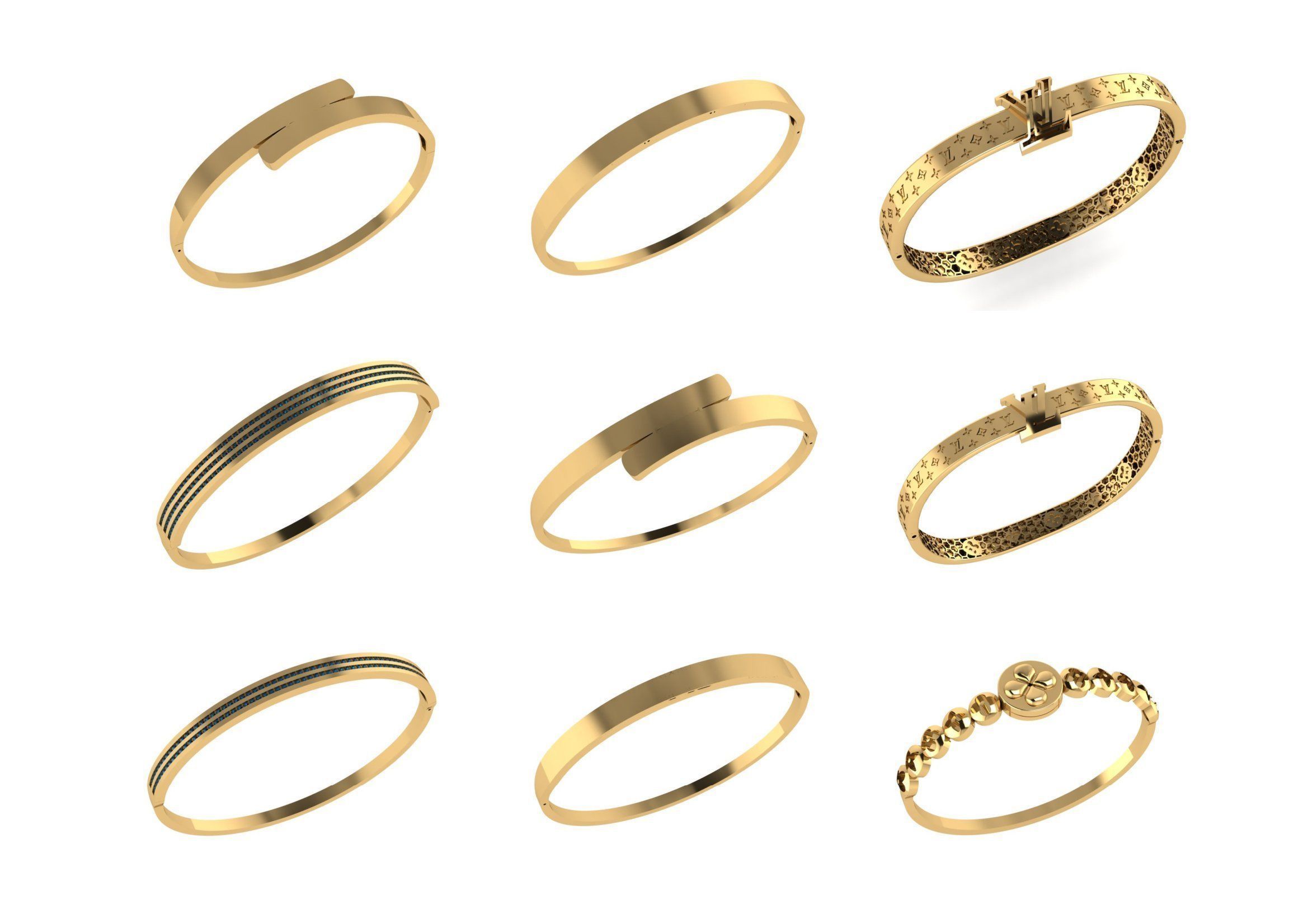 650  Women Bracelet Bangle bulk  collection 3DM 3D print model_15