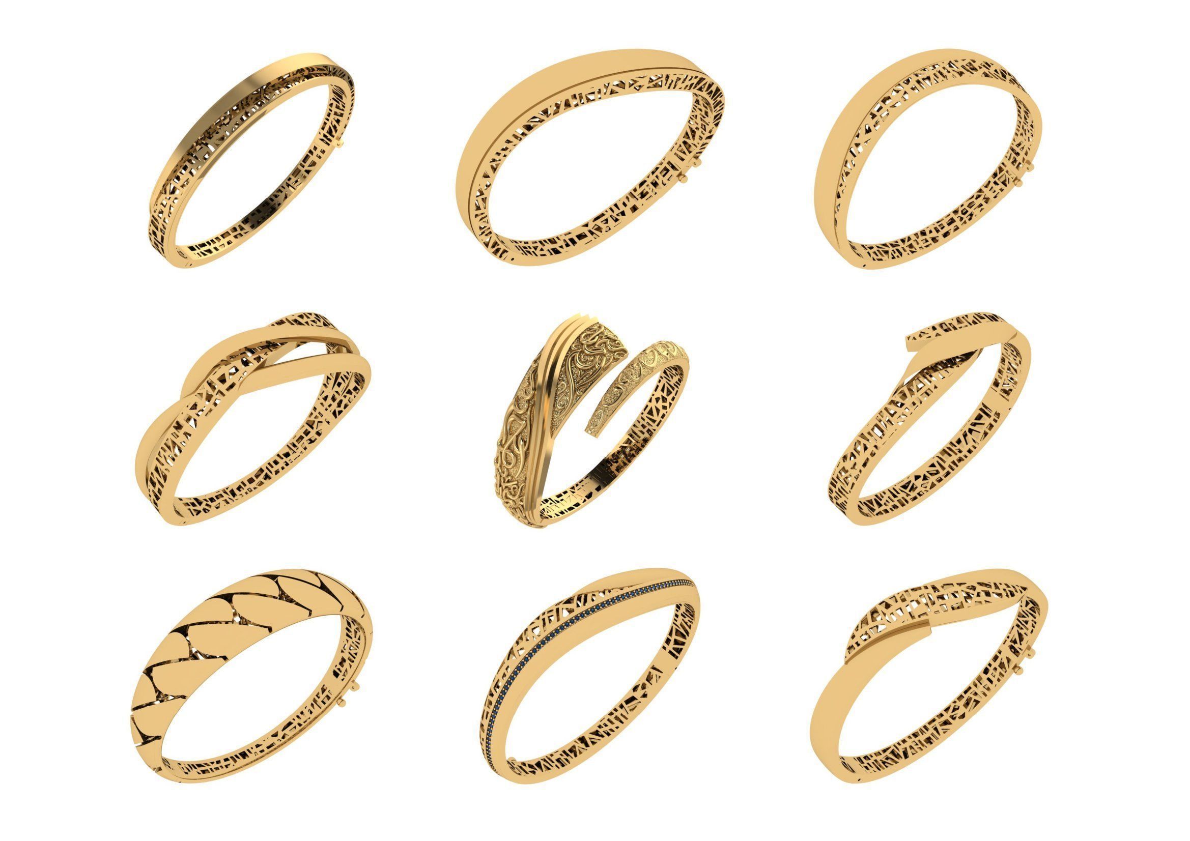 650  Women Bracelet Bangle bulk  collection 3DM 3D print model_40