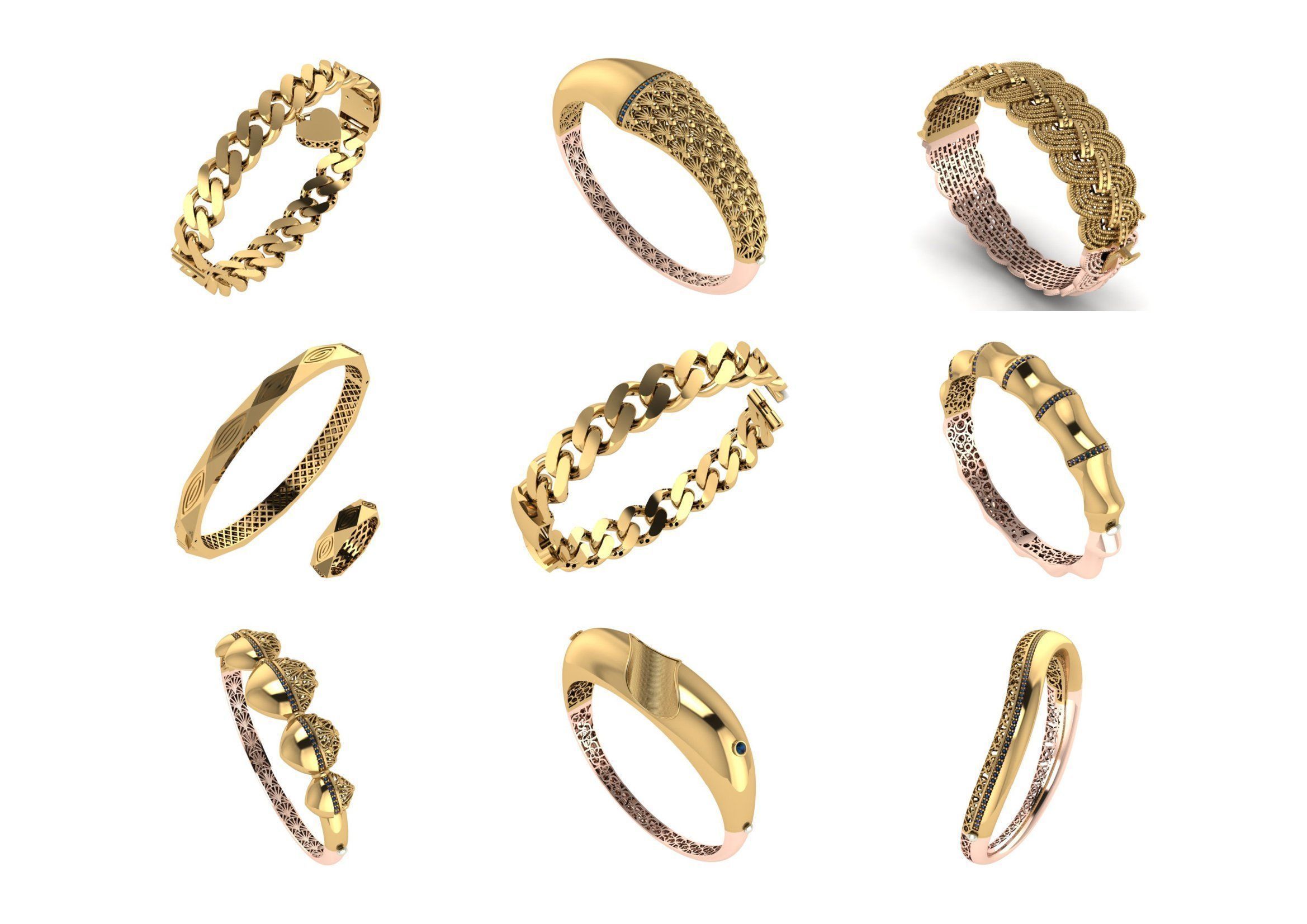 650  Women Bracelet Bangle bulk  collection 3DM 3D print model_41