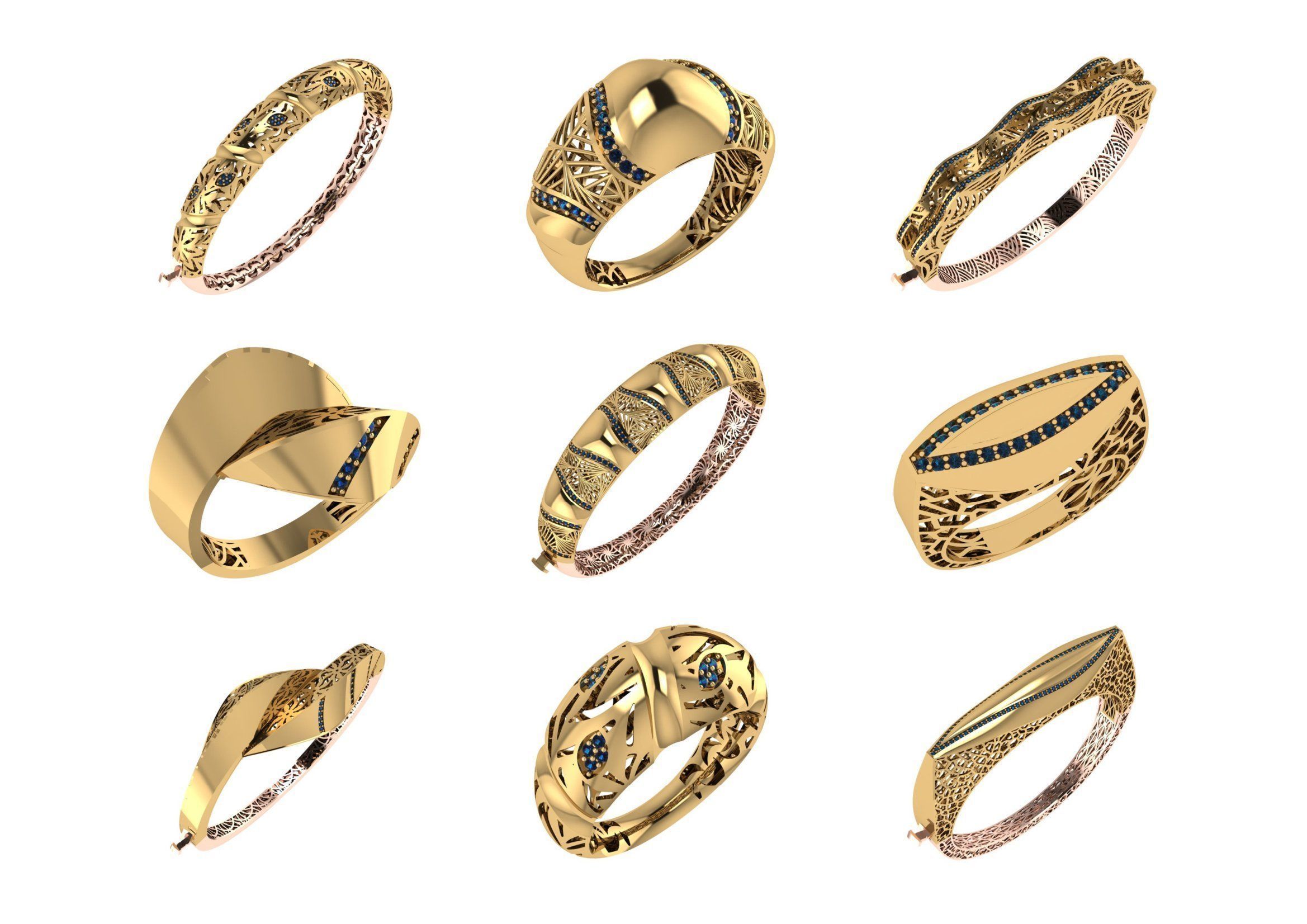 650  Women Bracelet Bangle bulk  collection 3DM 3D print model_36