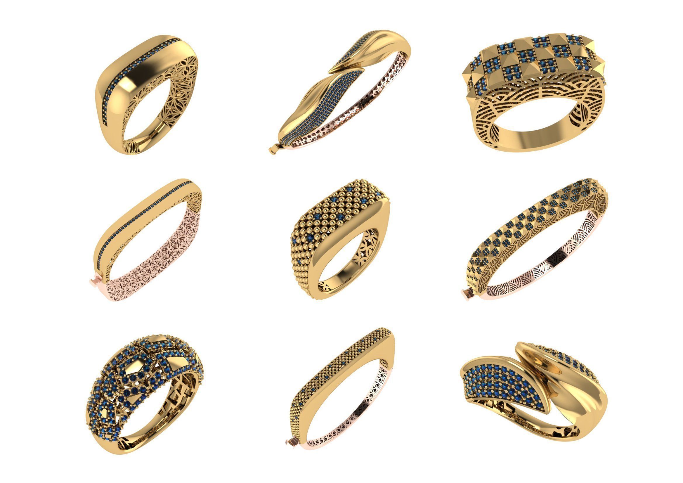 650  Women Bracelet Bangle bulk  collection 3DM 3D print model_28