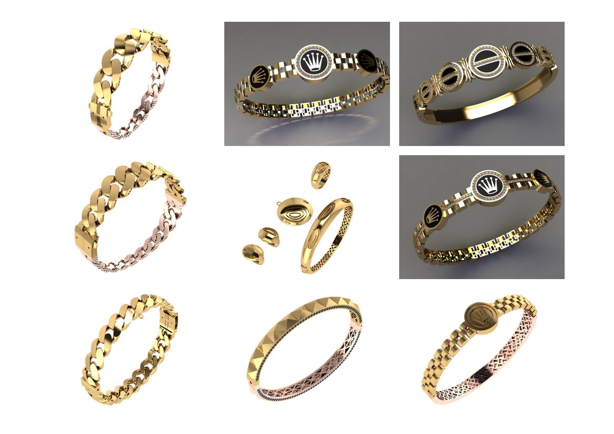 650  Women Bracelet Bangle bulk  collection 3DM 3D print model_48