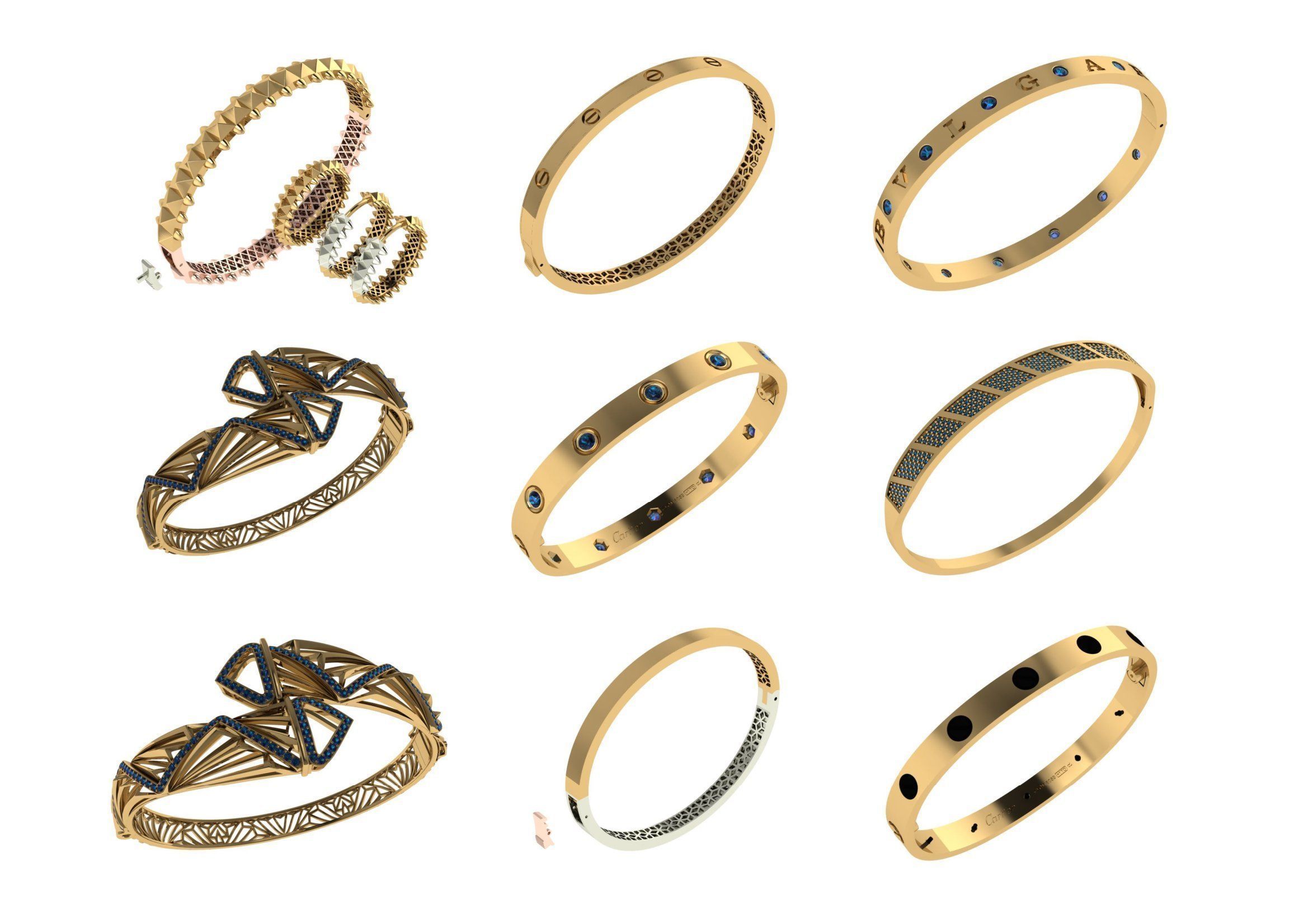 650  Women Bracelet Bangle bulk  collection 3DM 3D print model_13