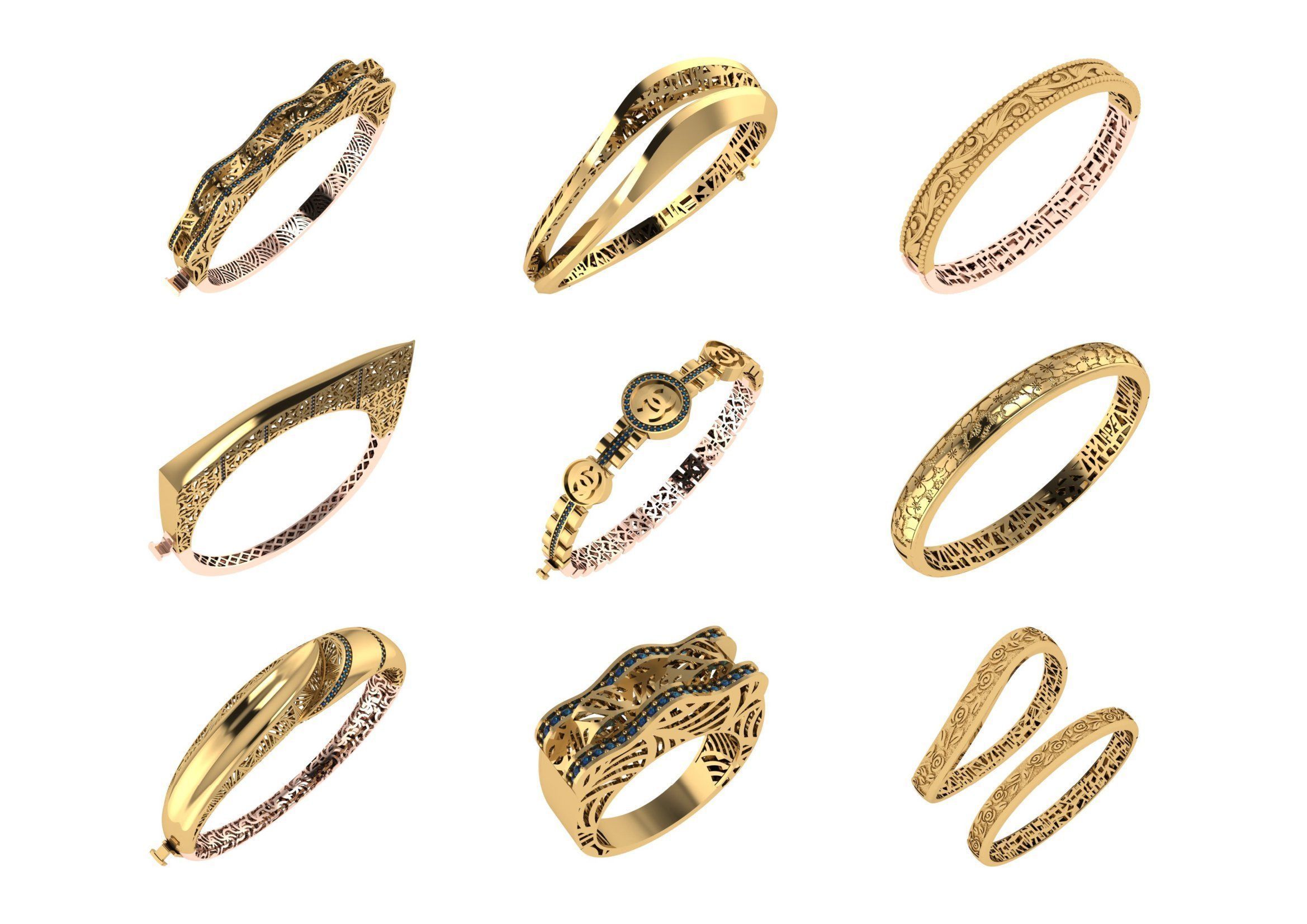 650  Women Bracelet Bangle bulk  collection 3DM 3D print model_38