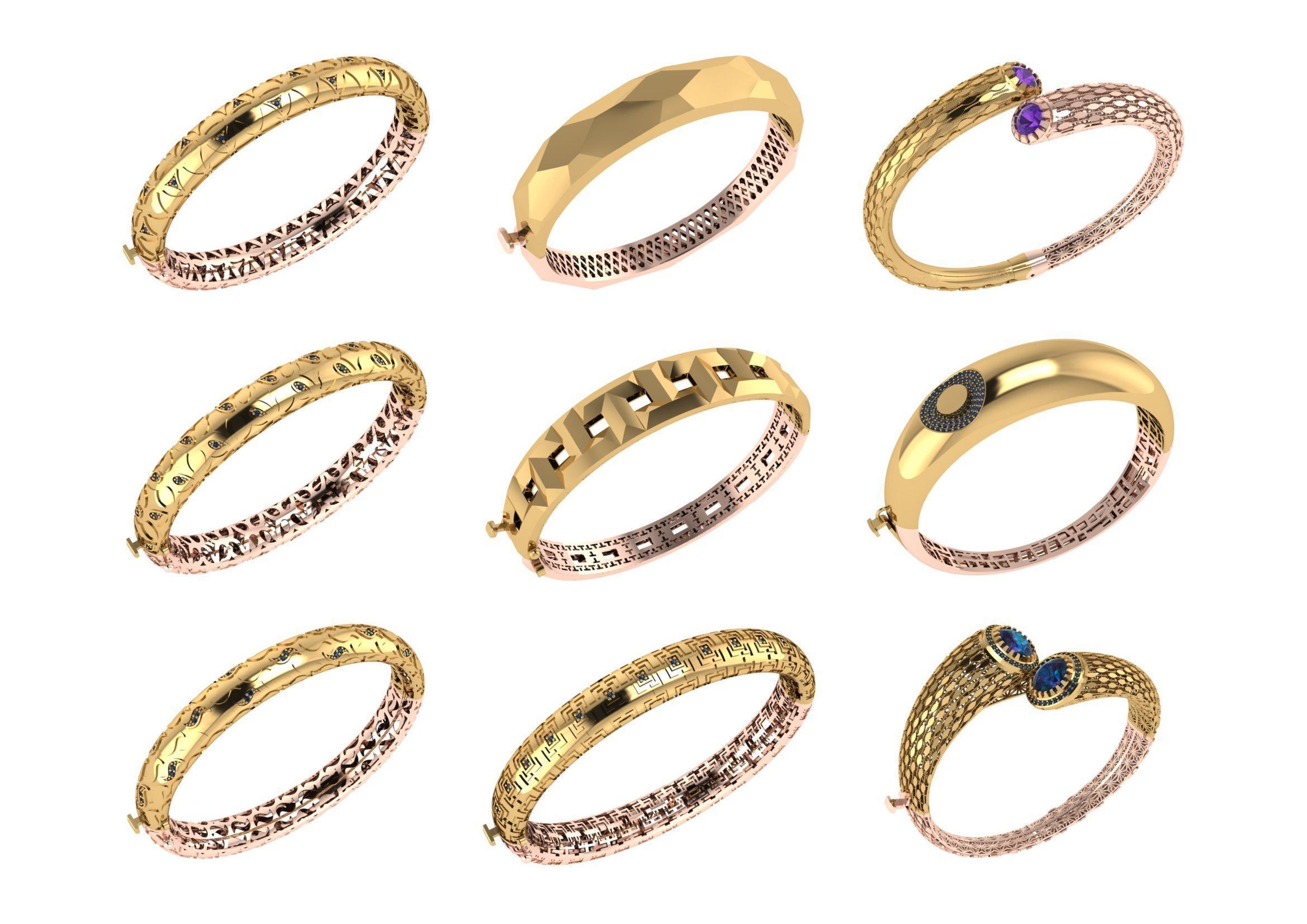 650  Women Bracelet Bangle bulk  collection 3DM 3D print model_56