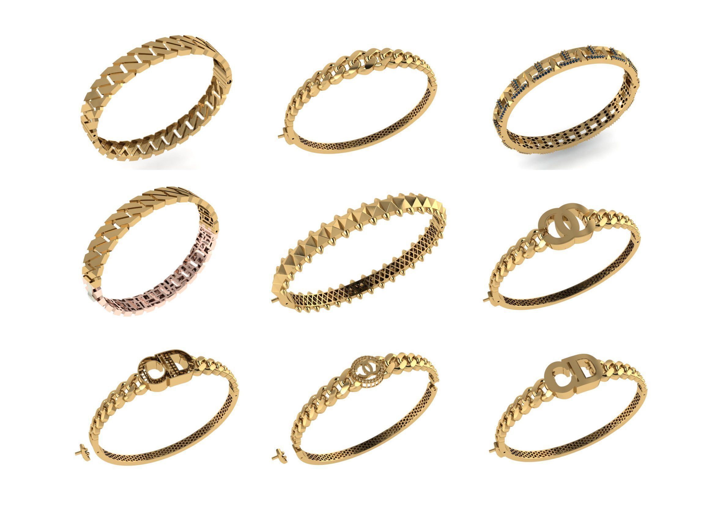 650  Women Bracelet Bangle bulk  collection 3DM 3D print model_20