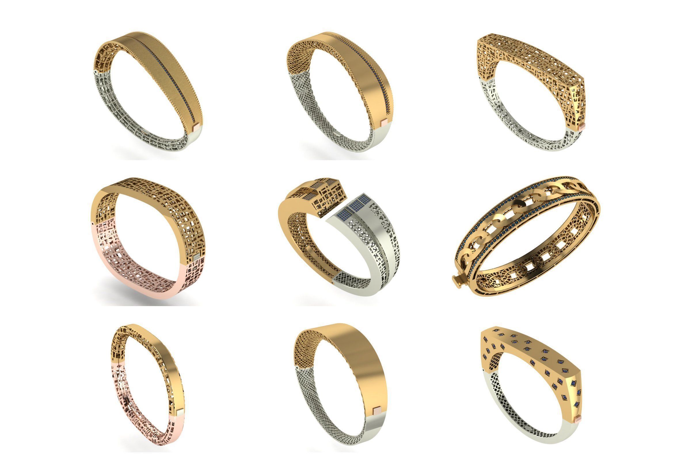 650  Women Bracelet Bangle bulk  collection 3DM 3D print model_69