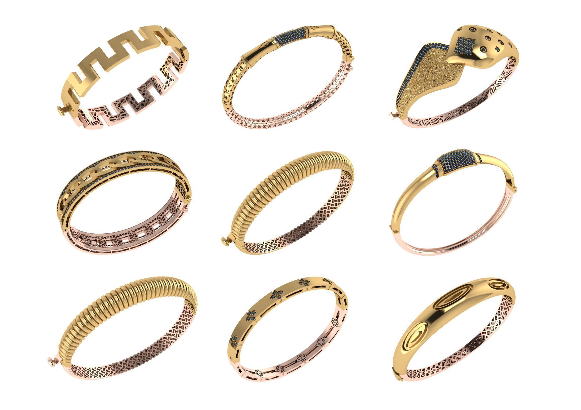 650  Women Bracelet Bangle bulk  collection 3DM 3D print model_11