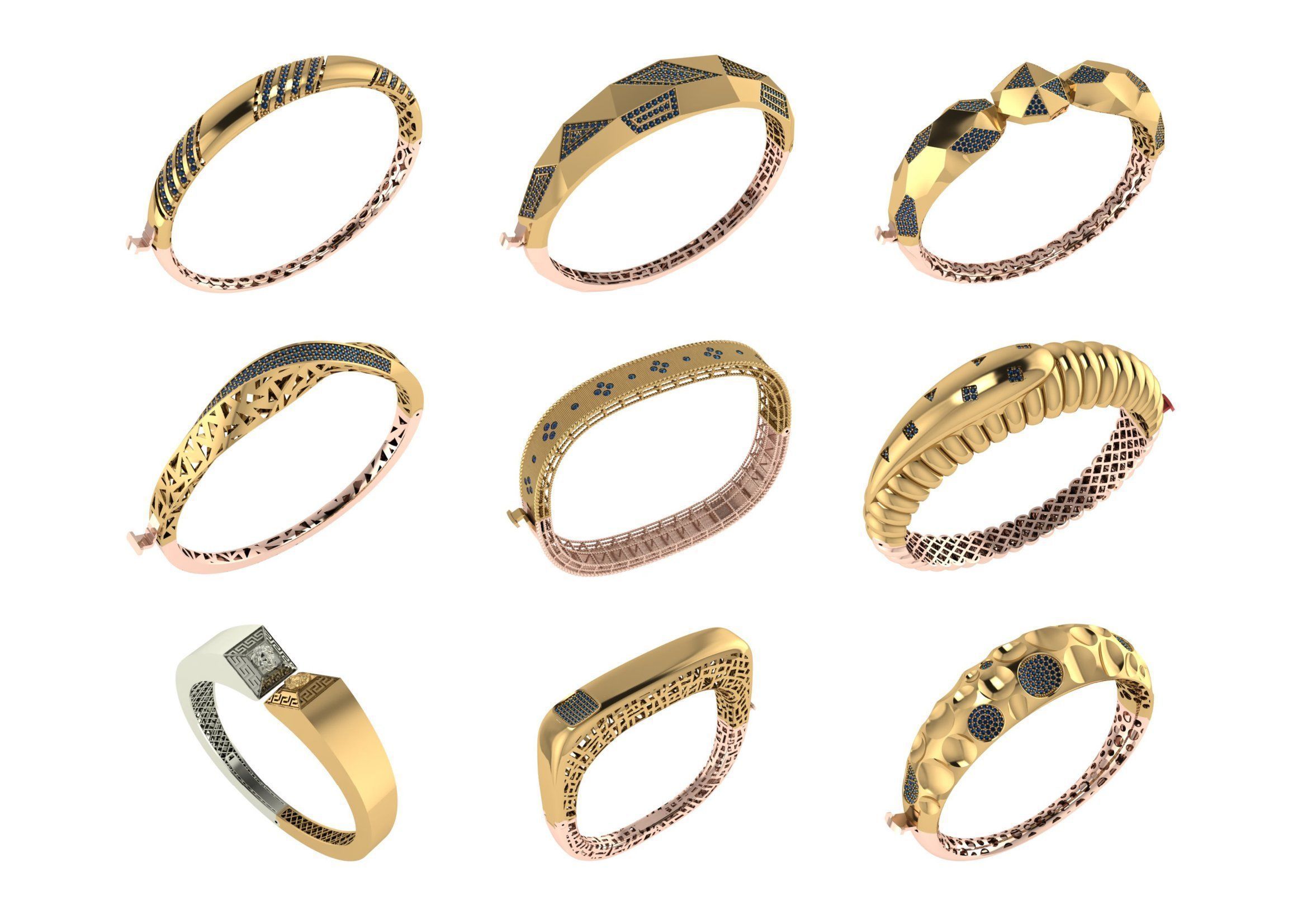 650  Women Bracelet Bangle bulk  collection 3DM 3D print model_0