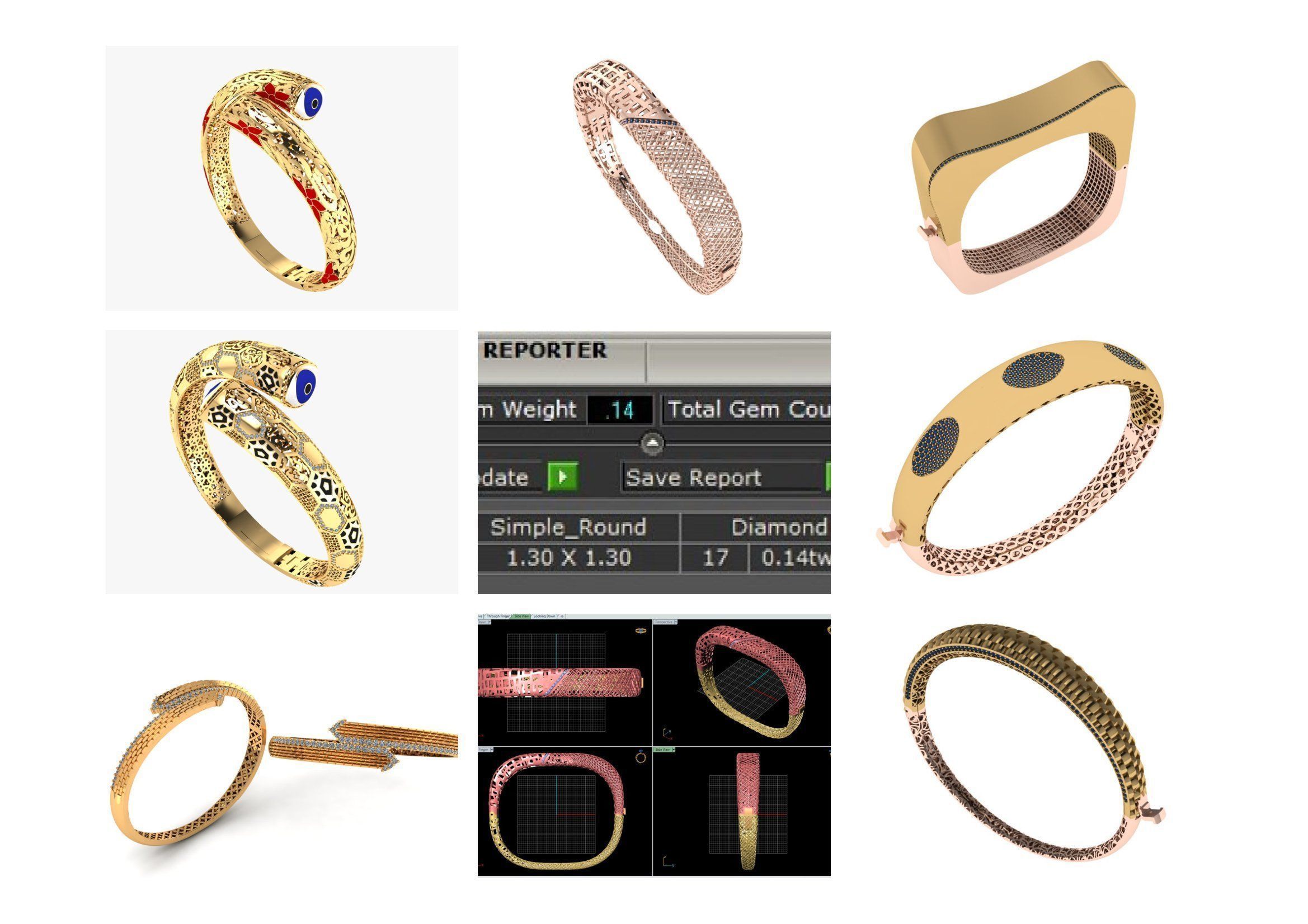 650  Women Bracelet Bangle bulk  collection 3DM 3D print model_54