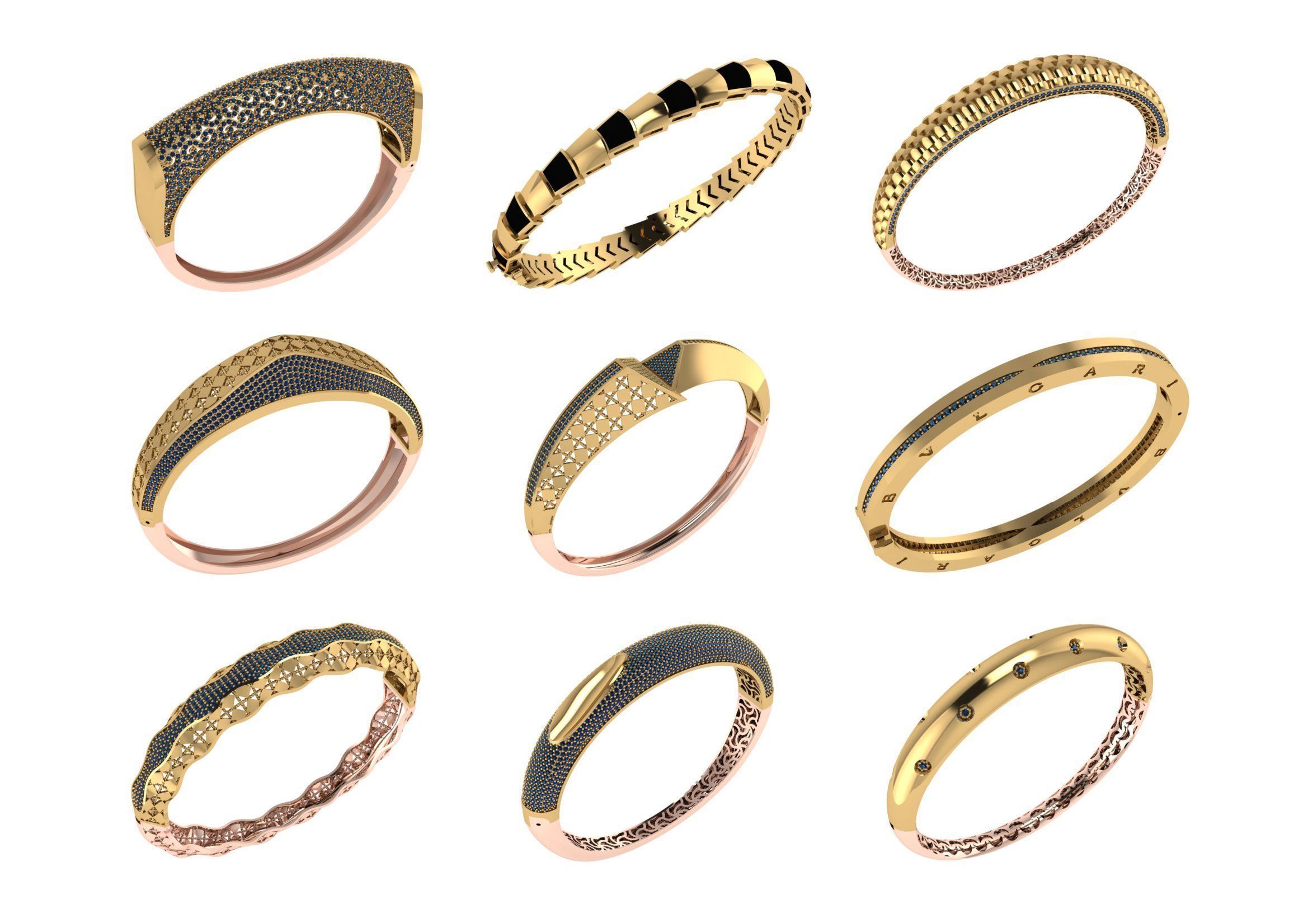 650  Women Bracelet Bangle bulk  collection 3DM 3D print model_6