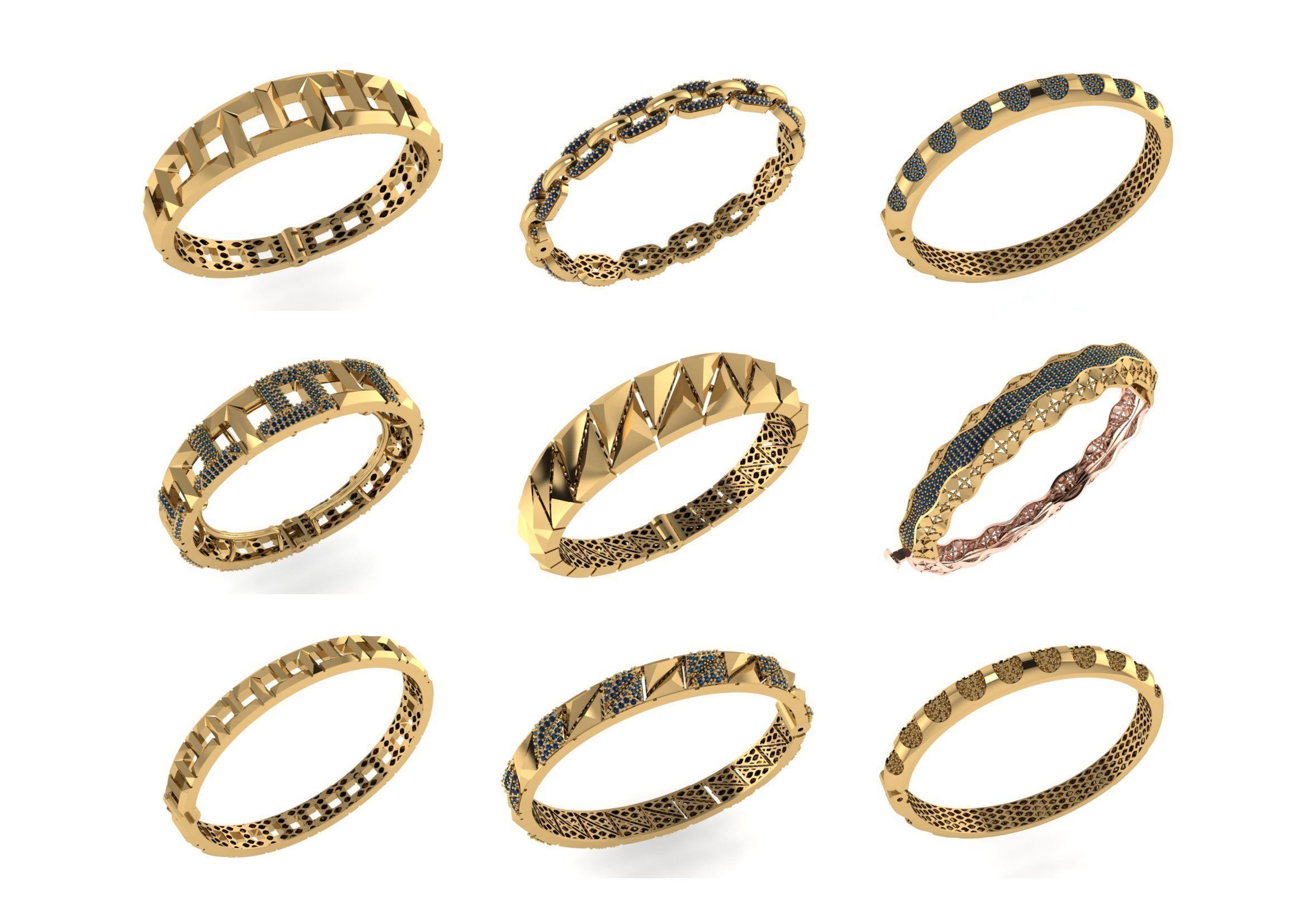 650  Women Bracelet Bangle bulk  collection 3DM 3D print model_21