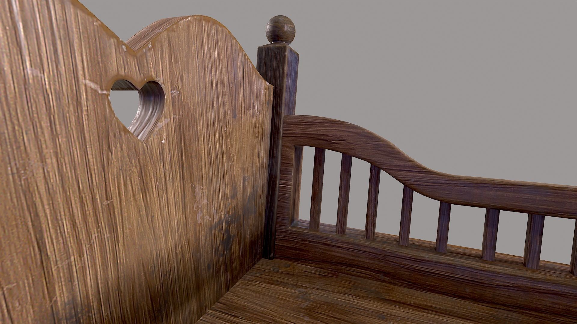 Baby Cradle Low-poly 3D model_11