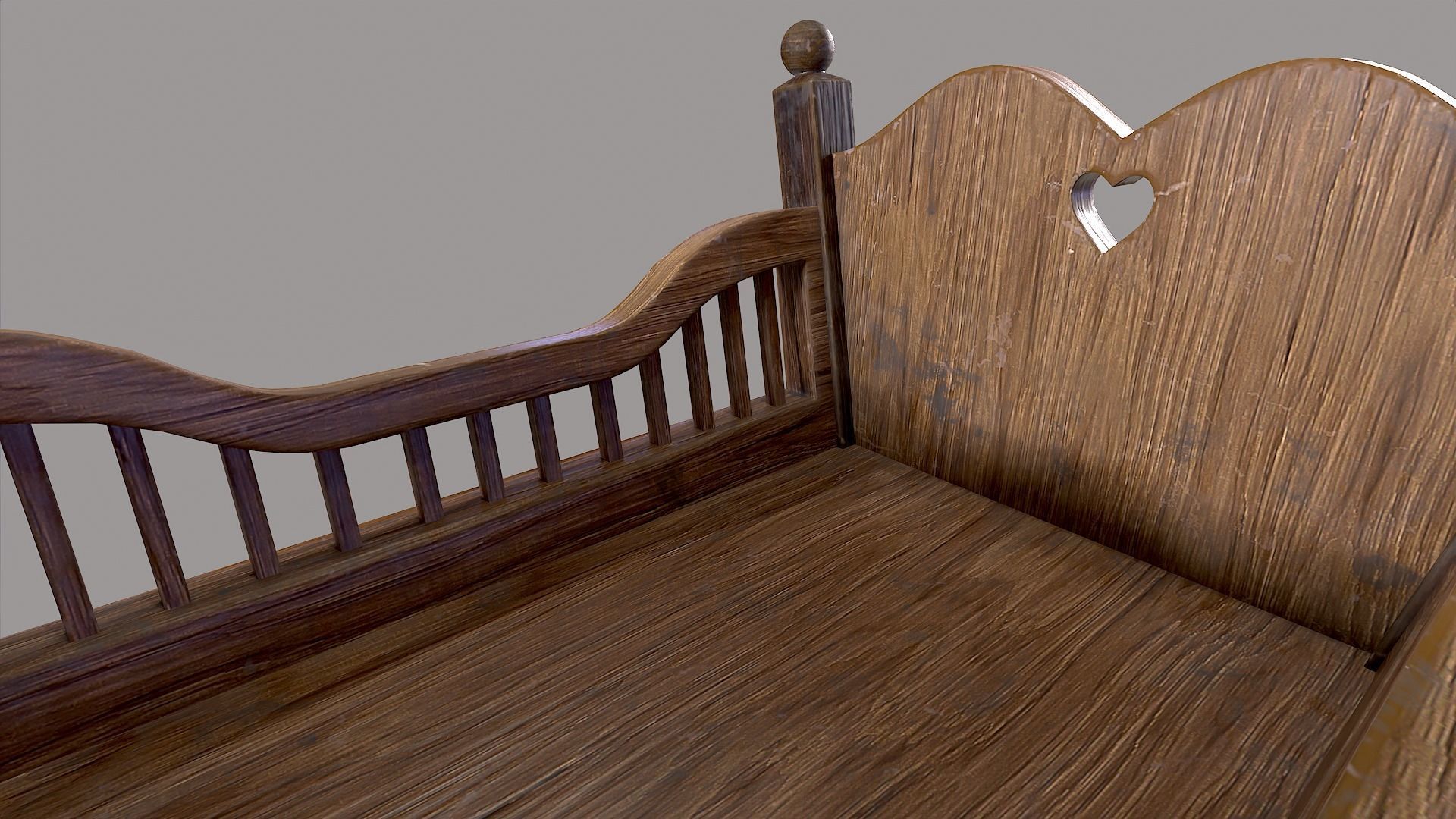 Baby Cradle Low-poly 3D model_10