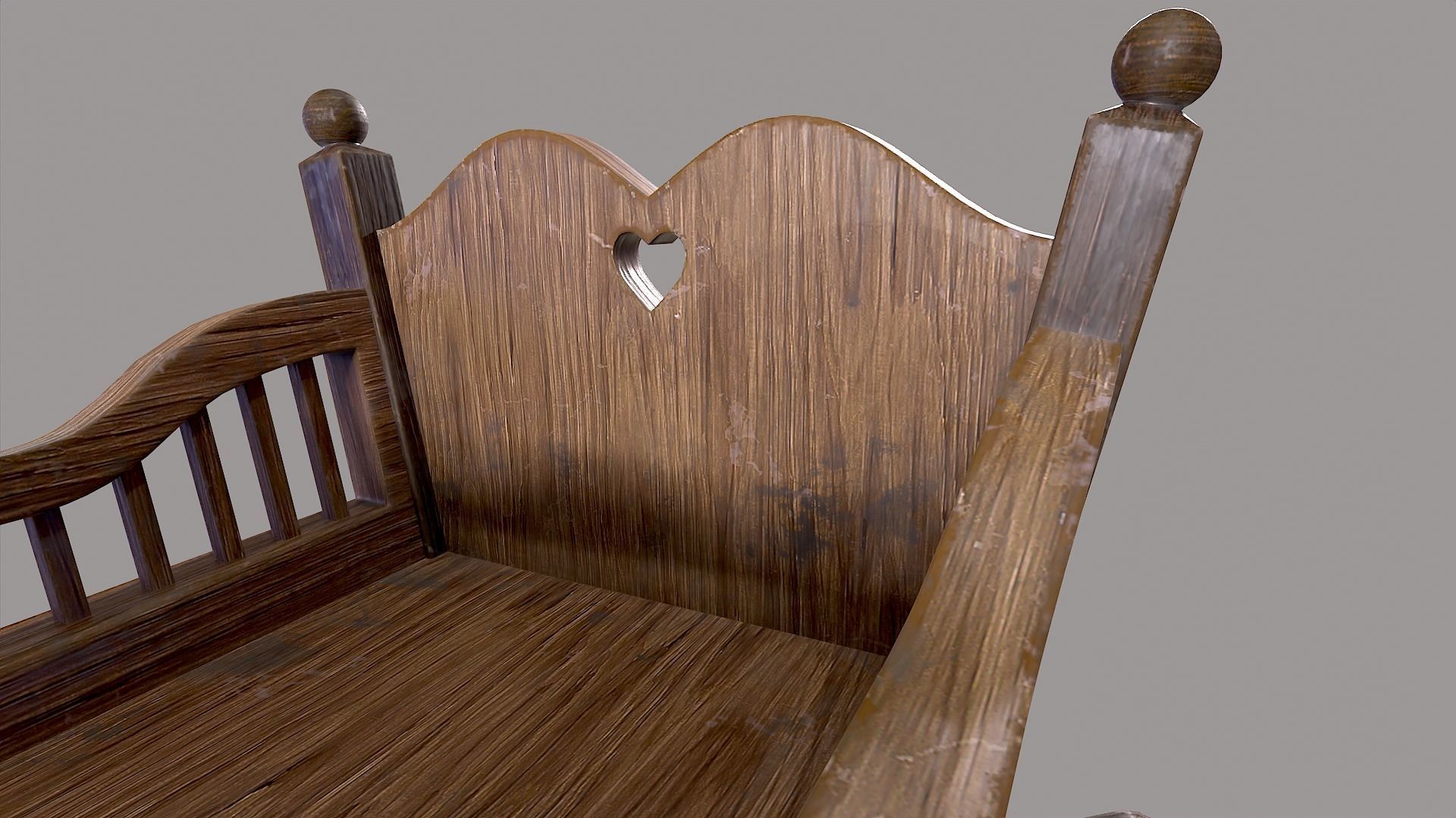 Baby Cradle Low-poly 3D model_12