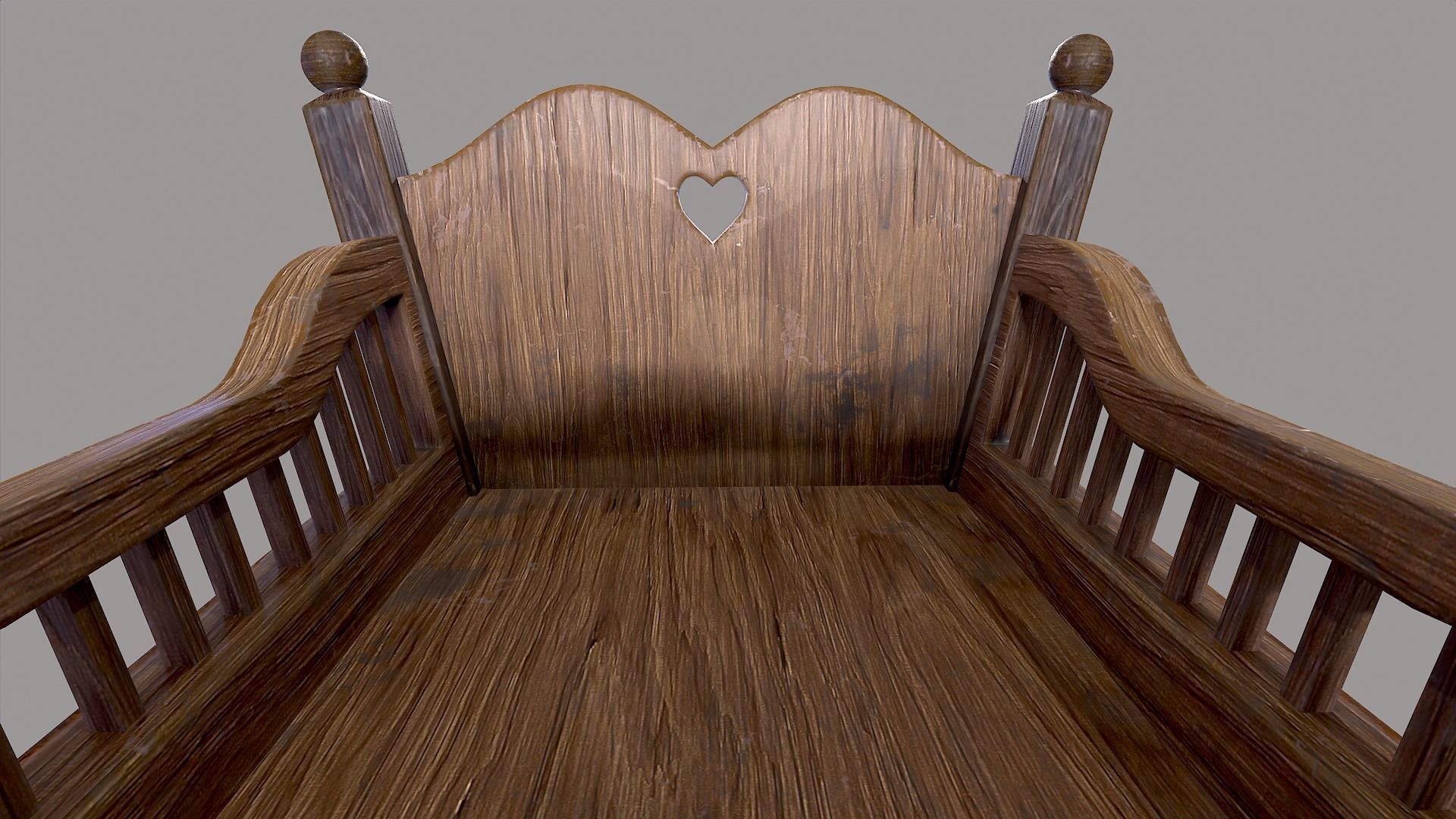 Baby Cradle Low-poly 3D model_8