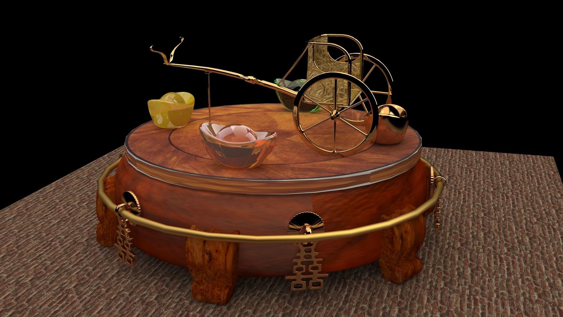 King Tut Chariot 3D model_1