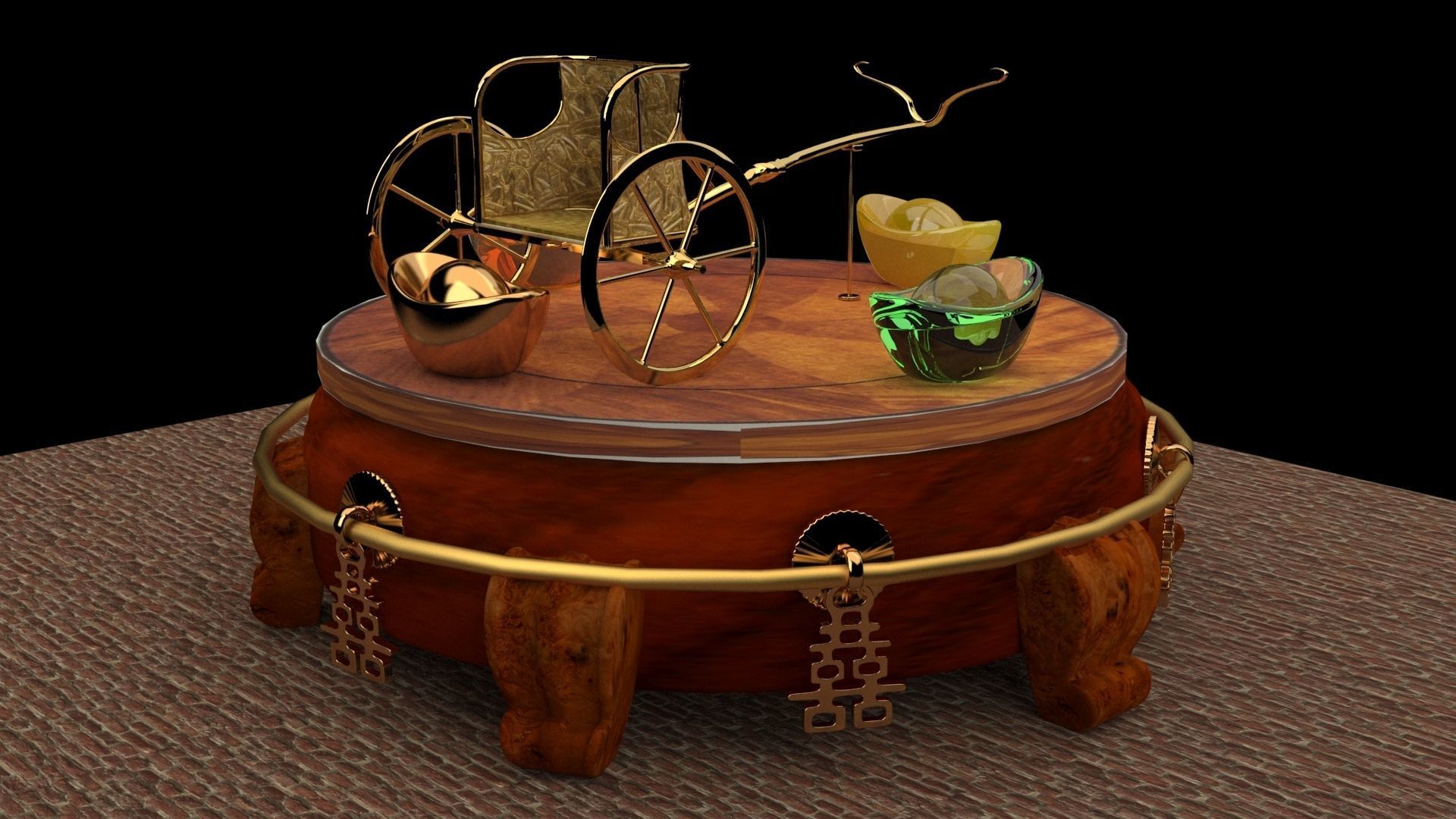 King Tut Chariot 3D model_3