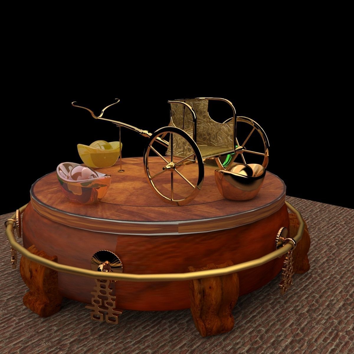 King Tut Chariot 3D model_5