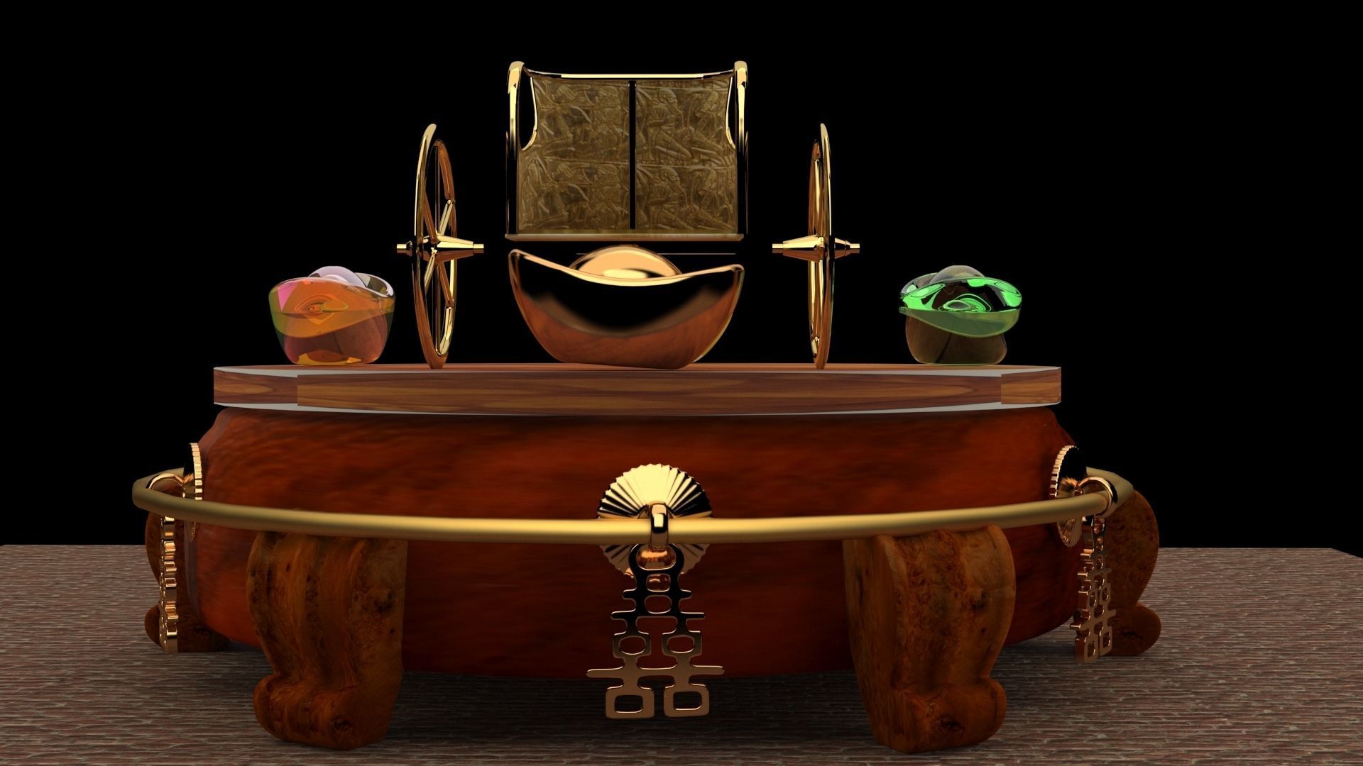 King Tut Chariot 3D model_2