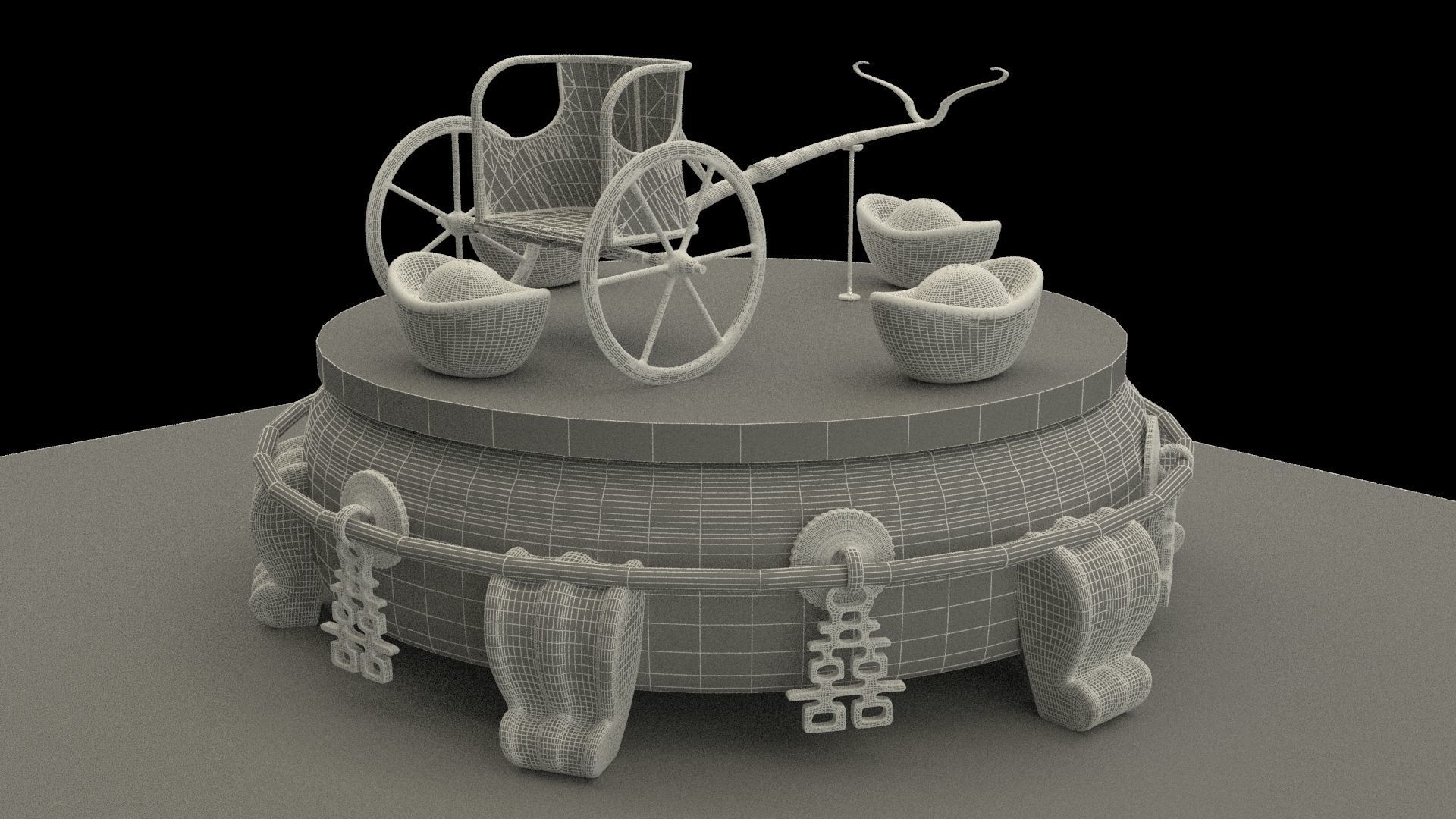 King Tut Chariot 3D model_6