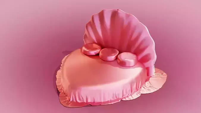 3D Model of Barbie Luxury Bed 
