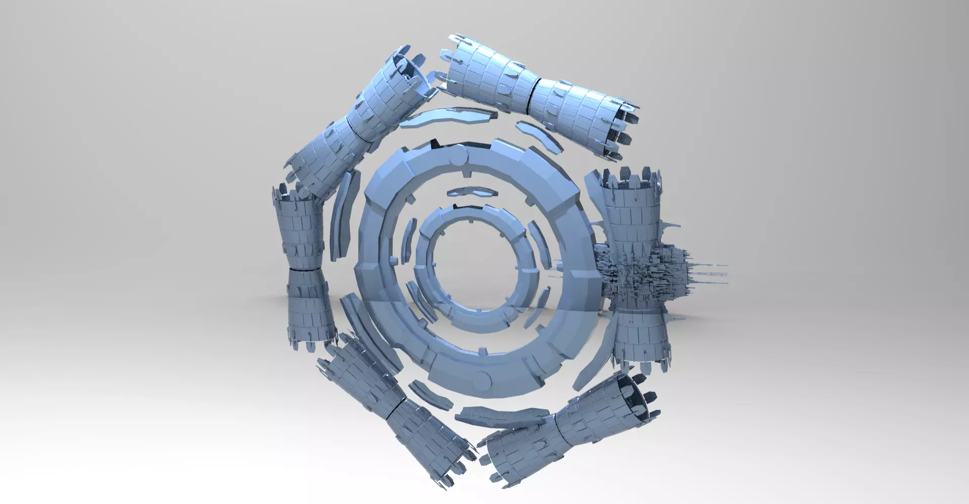 Sci Fi space Portal Gateway 1 3D model_0