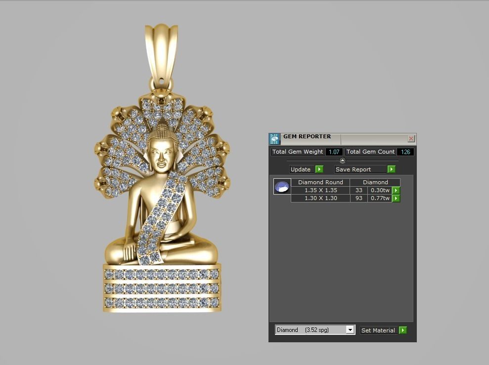 Buddha pendant 3D print model 3D print model_7