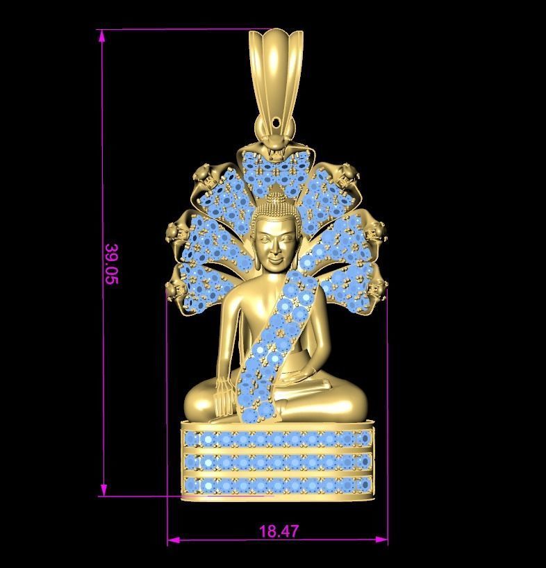 Buddha pendant 3D print model 3D print model_8