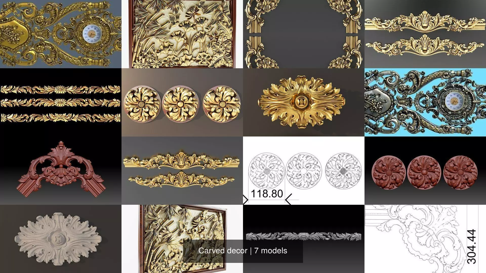 Carved decor 3D Model Collection_0