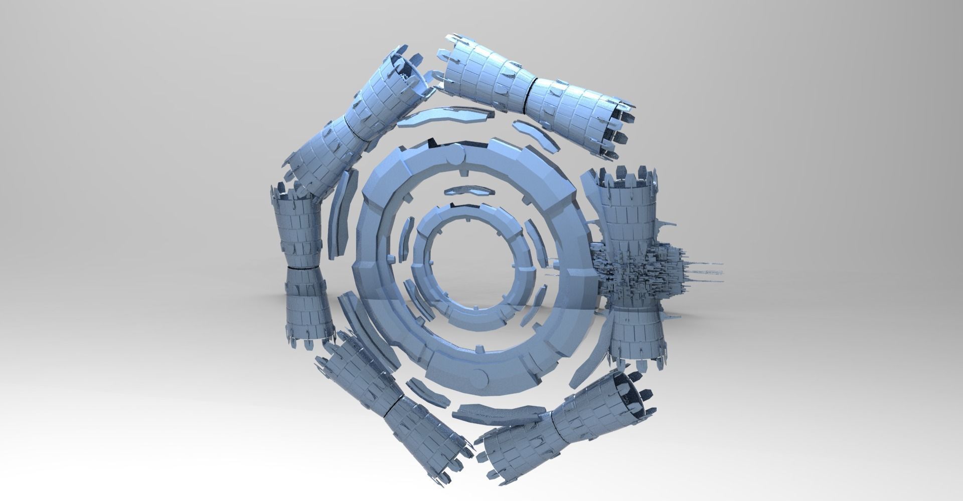 Sci Fi Portal Arch Gateway collection  3D model_2