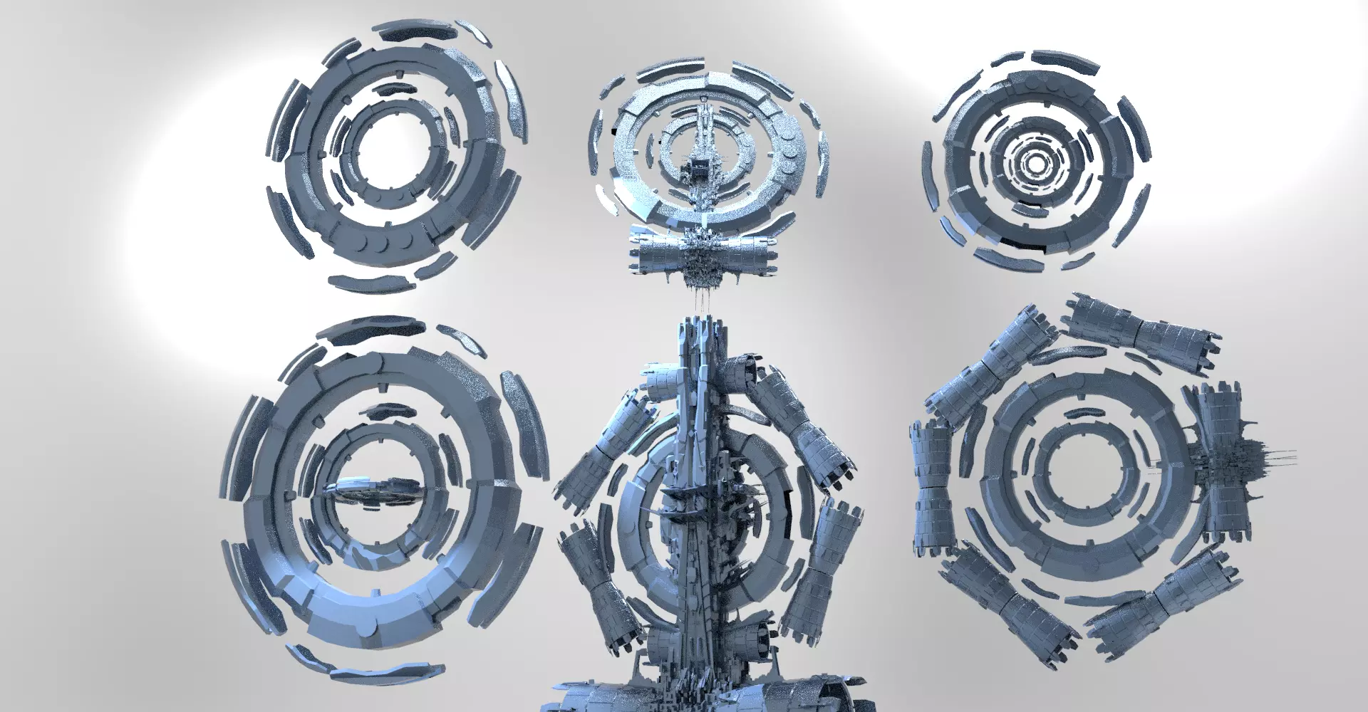 Sci Fi Portal Arch Gateway collection  3D model_0