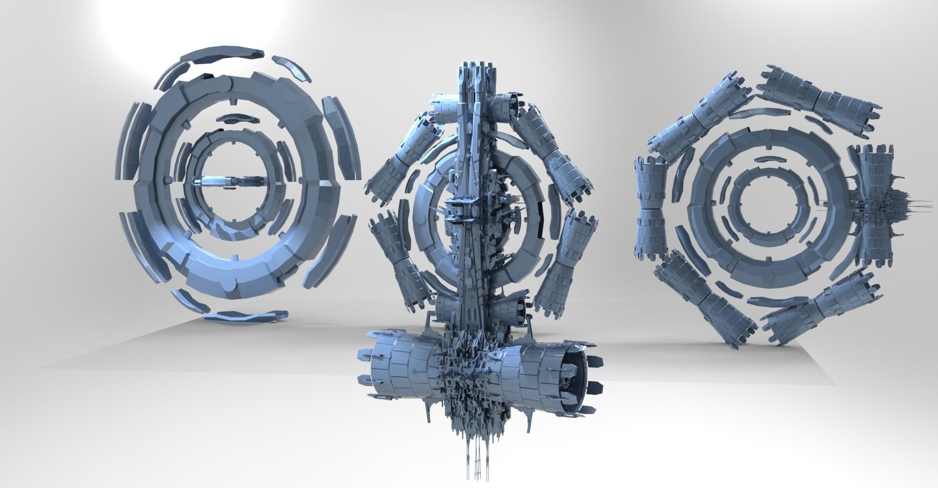 Sci Fi Portal Arch Gateway collection  3D model_5