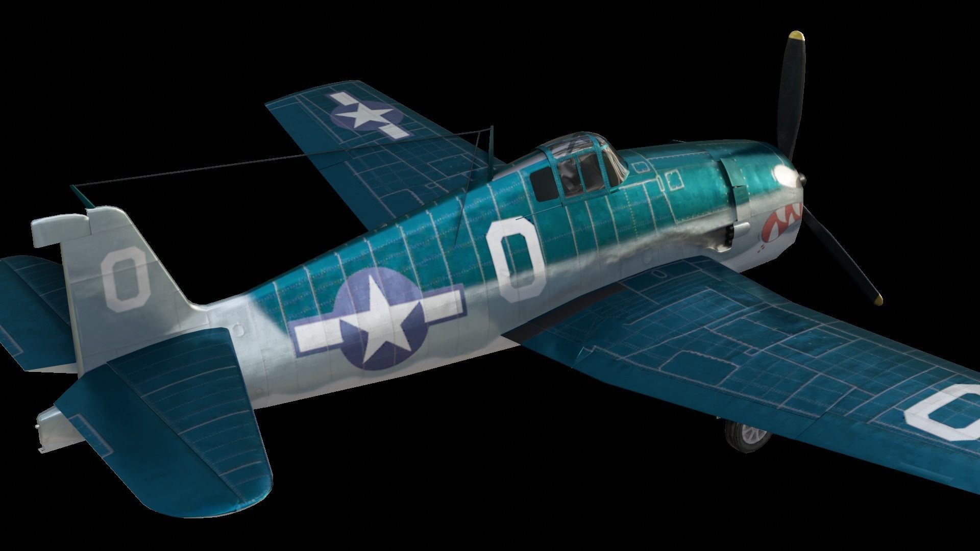 Grumman F6F Hellcat Low-poly 3D model_3