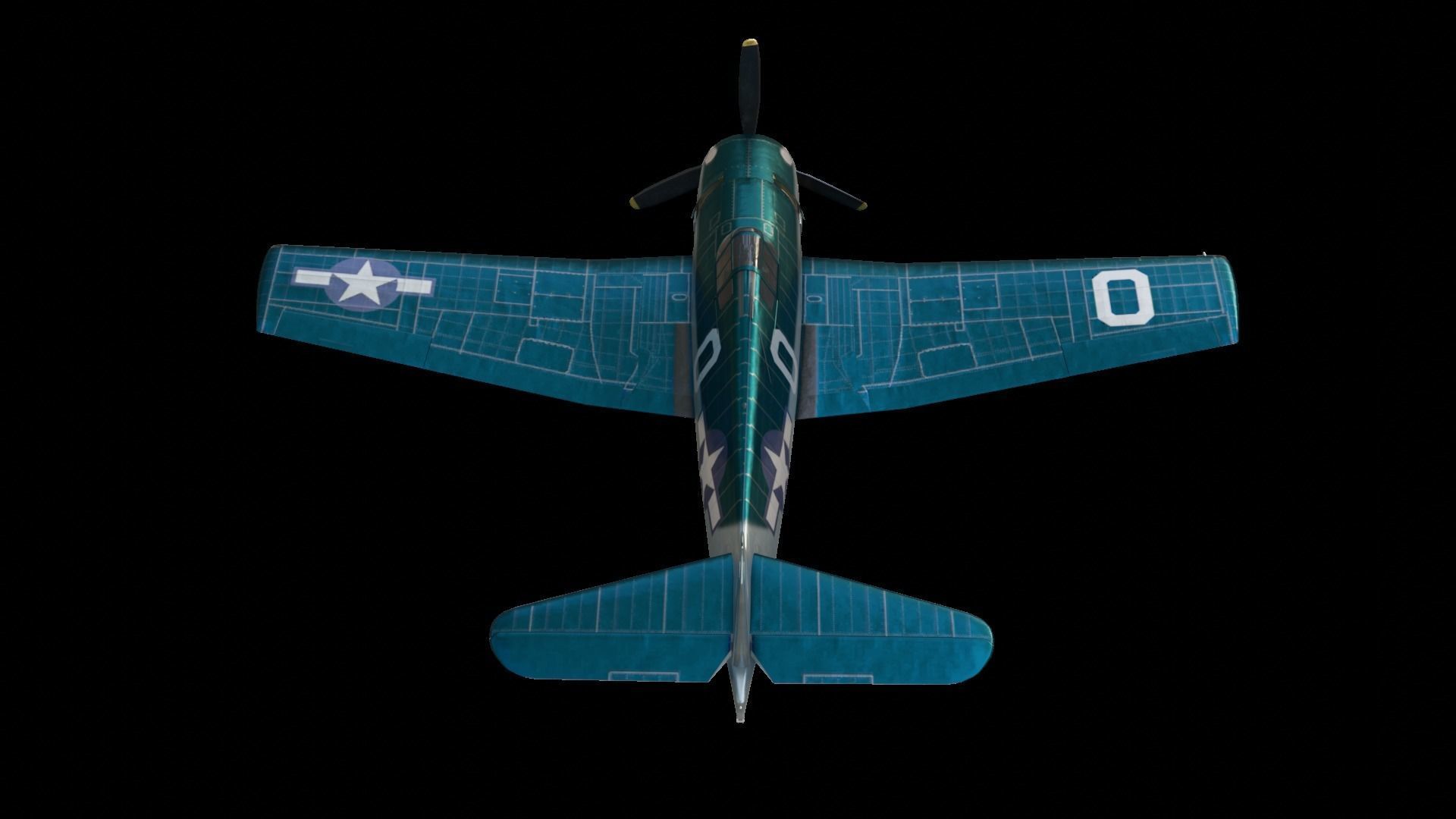 Grumman F6F Hellcat Low-poly 3D model_5