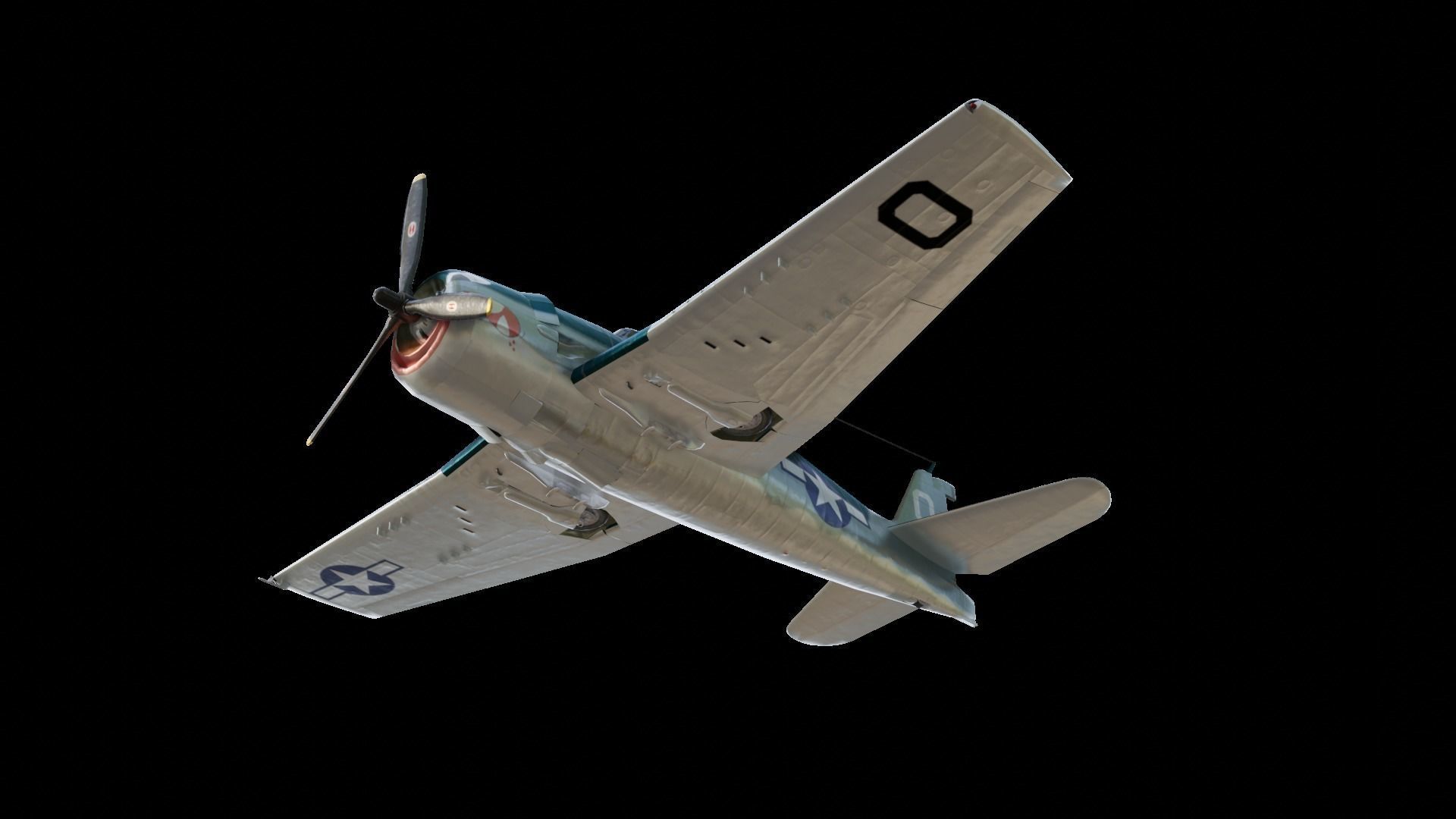 Grumman F6F Hellcat Low-poly 3D model_8