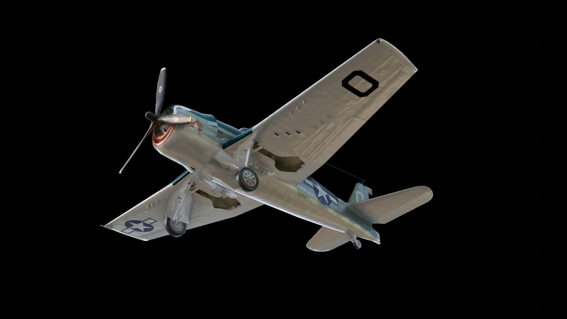 Grumman F6F Hellcat Low-poly 3D model_7
