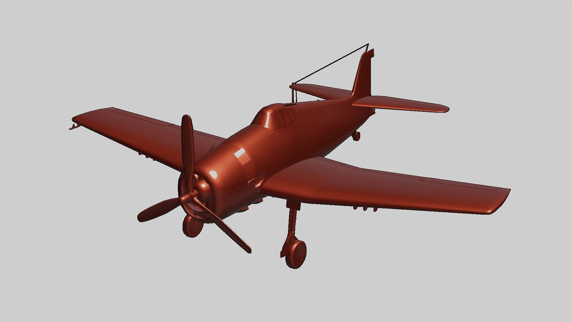 Grumman F6F Hellcat Low-poly 3D model_10