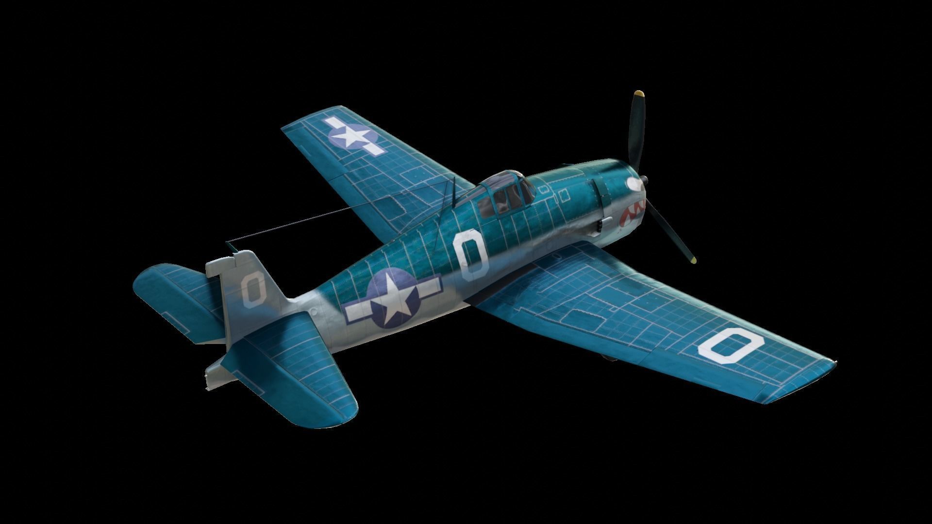 Grumman F6F Hellcat Low-poly 3D model_2