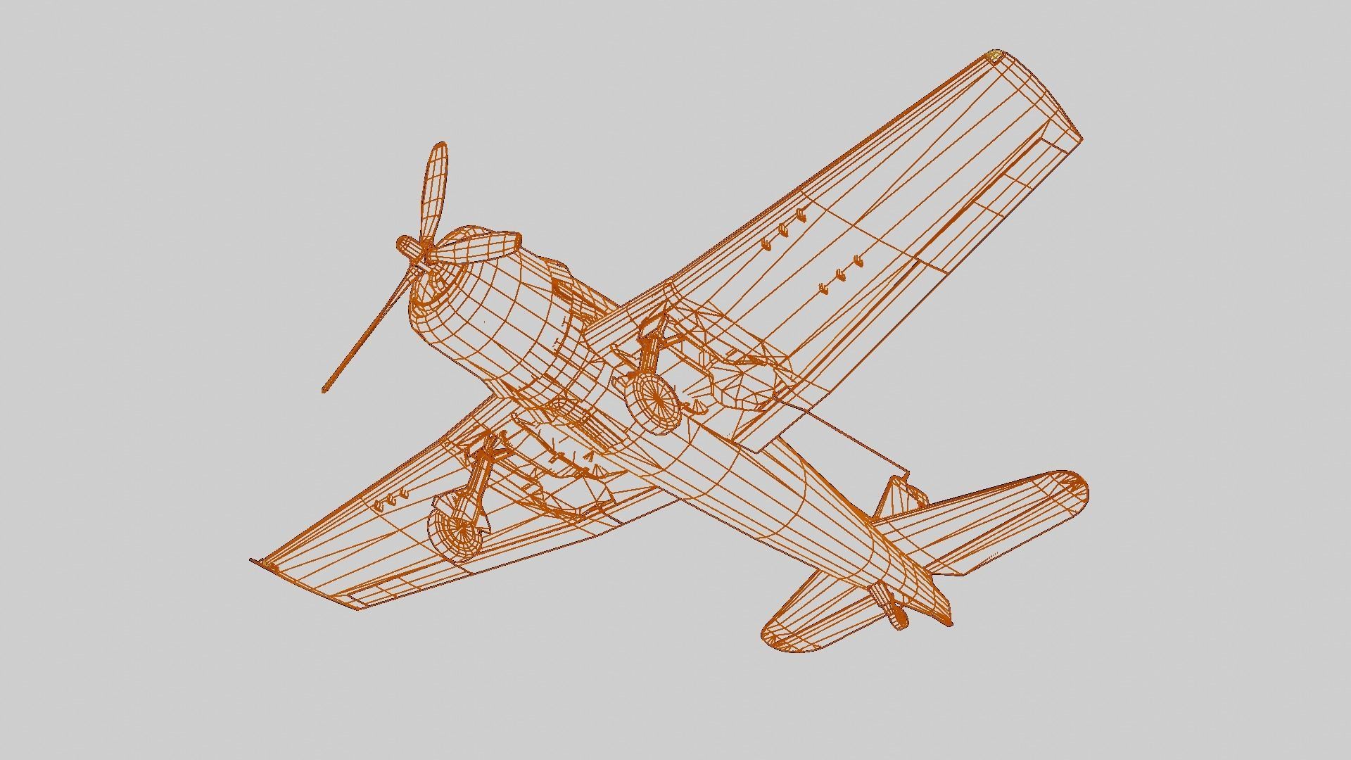 Grumman F6F Hellcat Low-poly 3D model_12