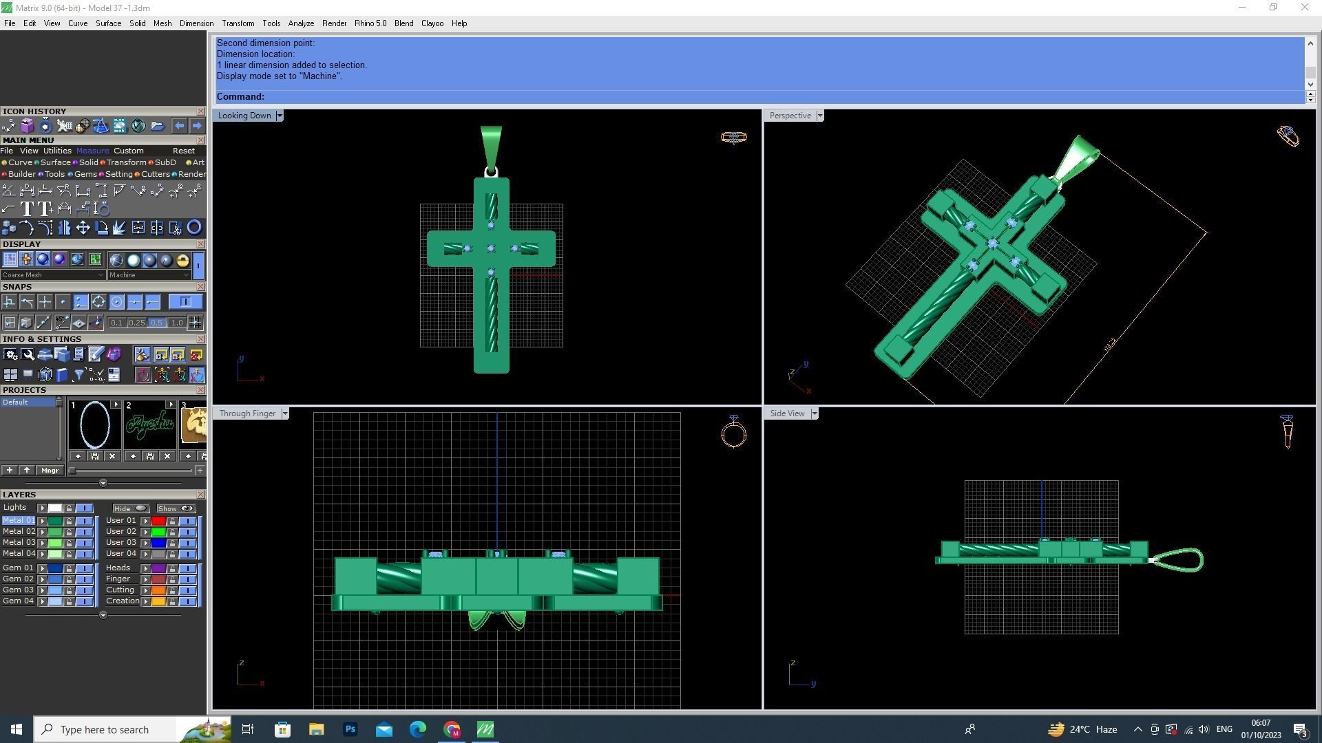 Cross Pendant  3D print model_3
